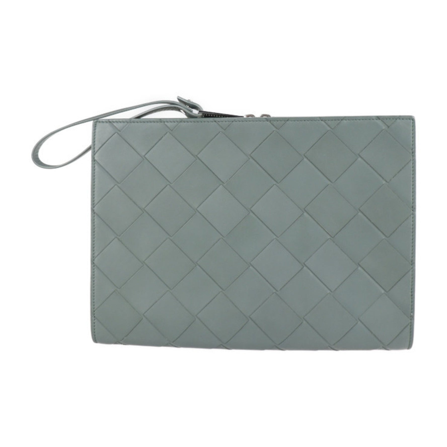 BOTTEGA VENETA Bottega Veneta Case Maxi Intrecciato Second Bag 1607 Leather SLATE Clutch Handbag