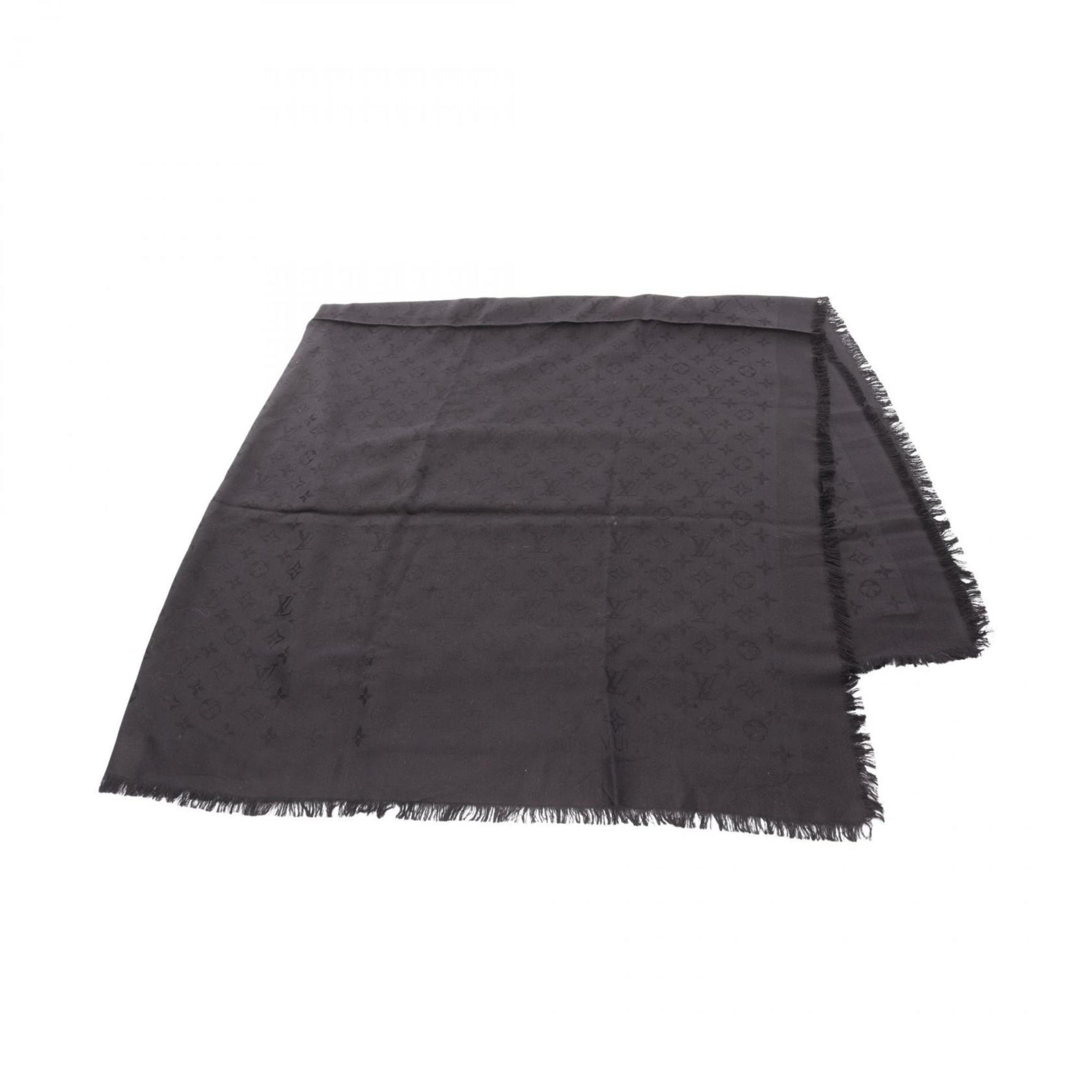 Louis Vuitton Monogram Noir Shawl, Silk and Wool
