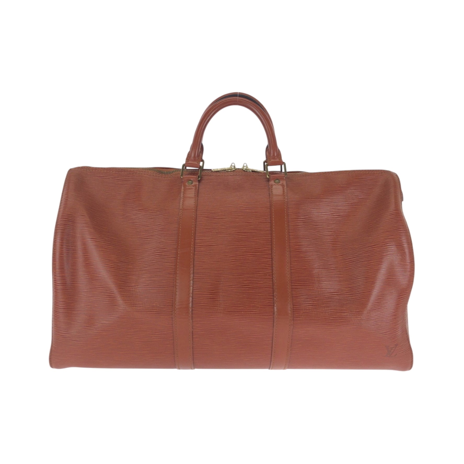 Louis Vuitton Epi Keepall 50 Gold Hardware Leather Boston Bag Handbag