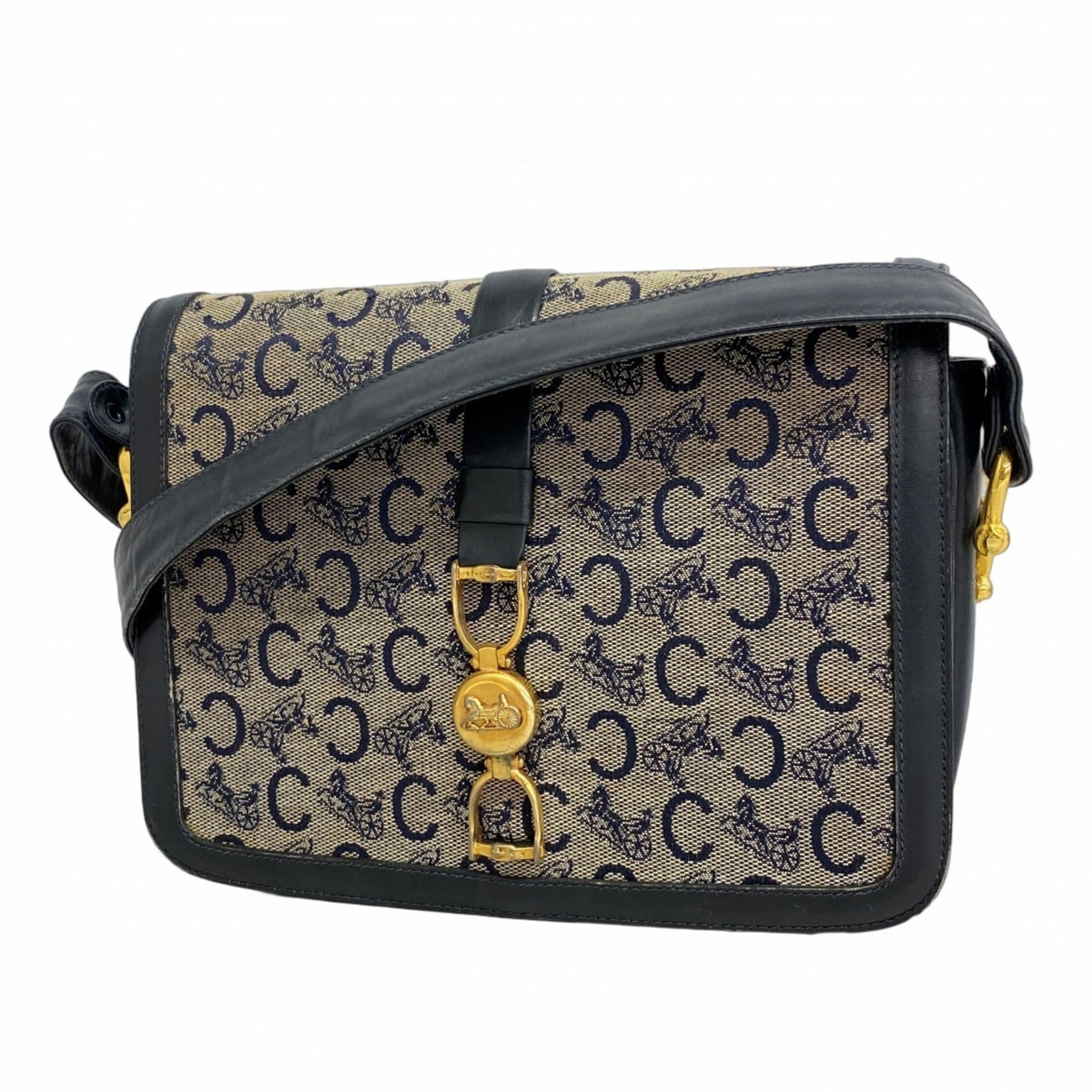 Celine Shoulder Bag C Macadam with Carriage Hardware, Canvas