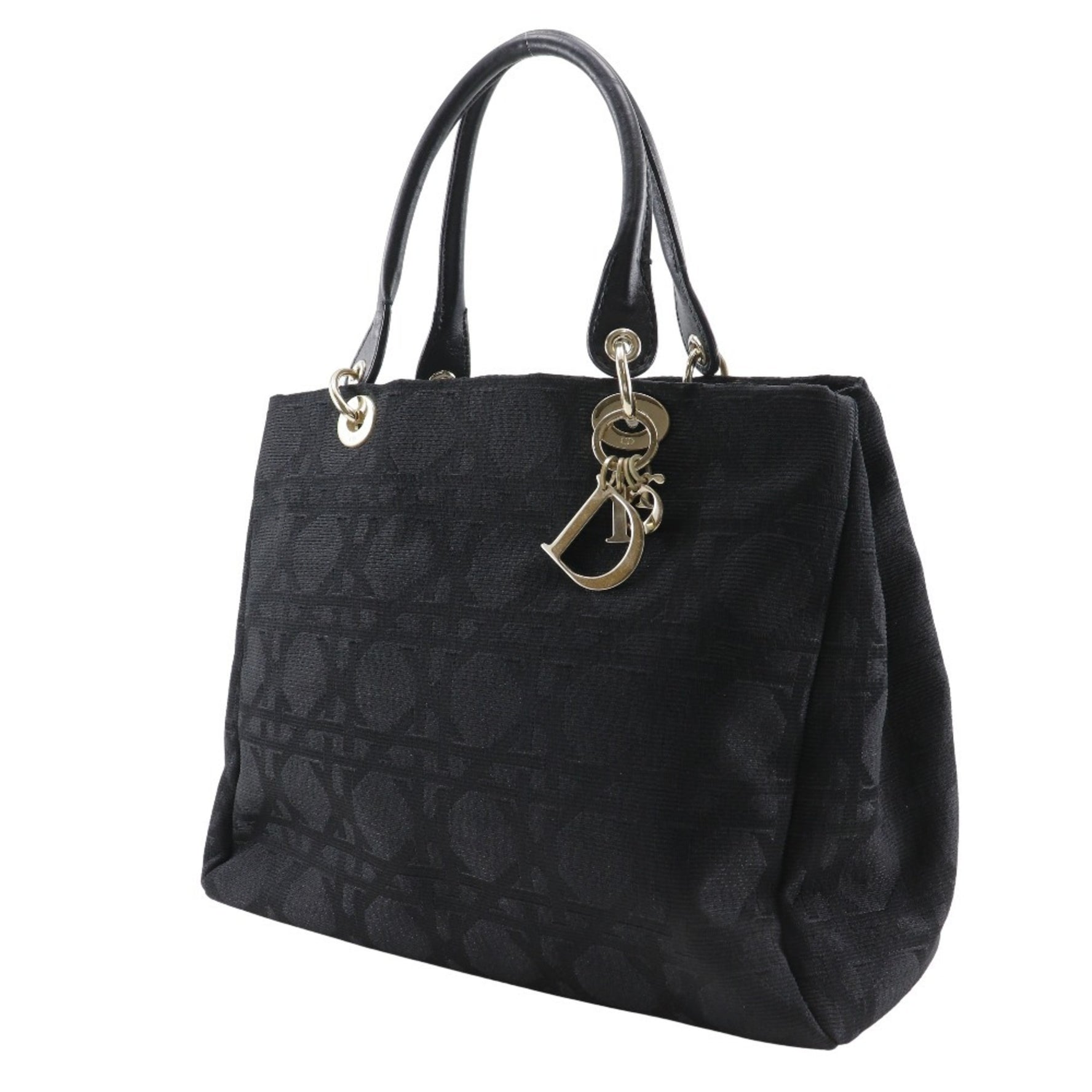 Christian Dior Canage Tote Bag JC49449 Nylon Canvas Black Women's