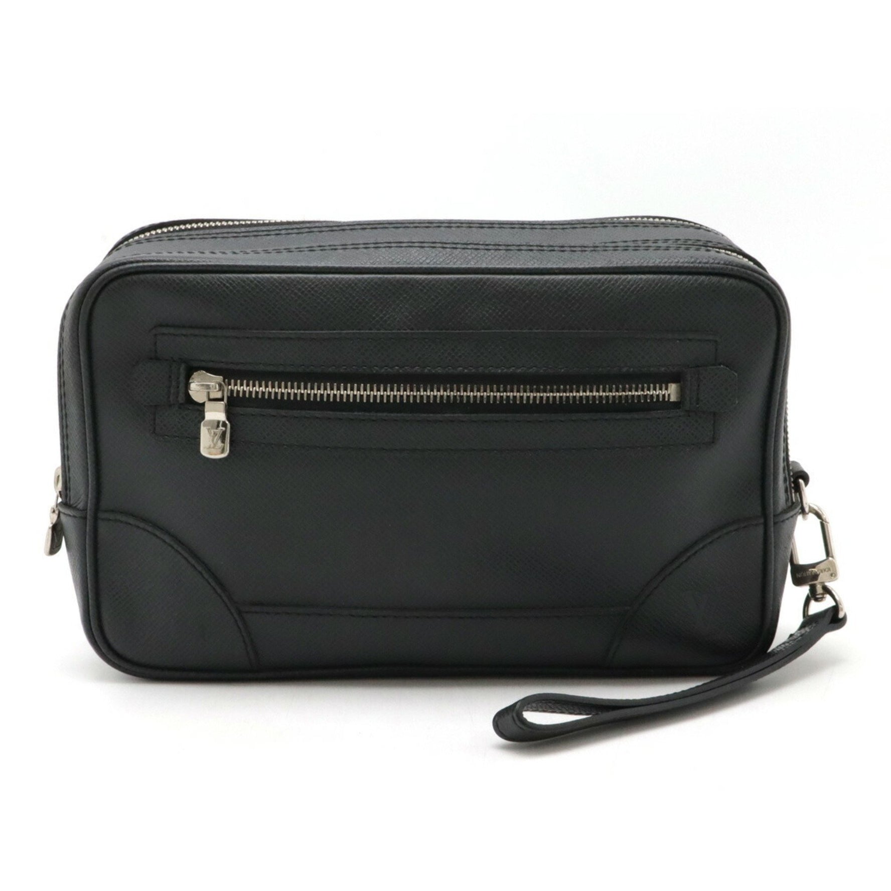 LOUIS VUITTON Taiga Pavel Second Bag Clutch Leather Ardoise Black M31142