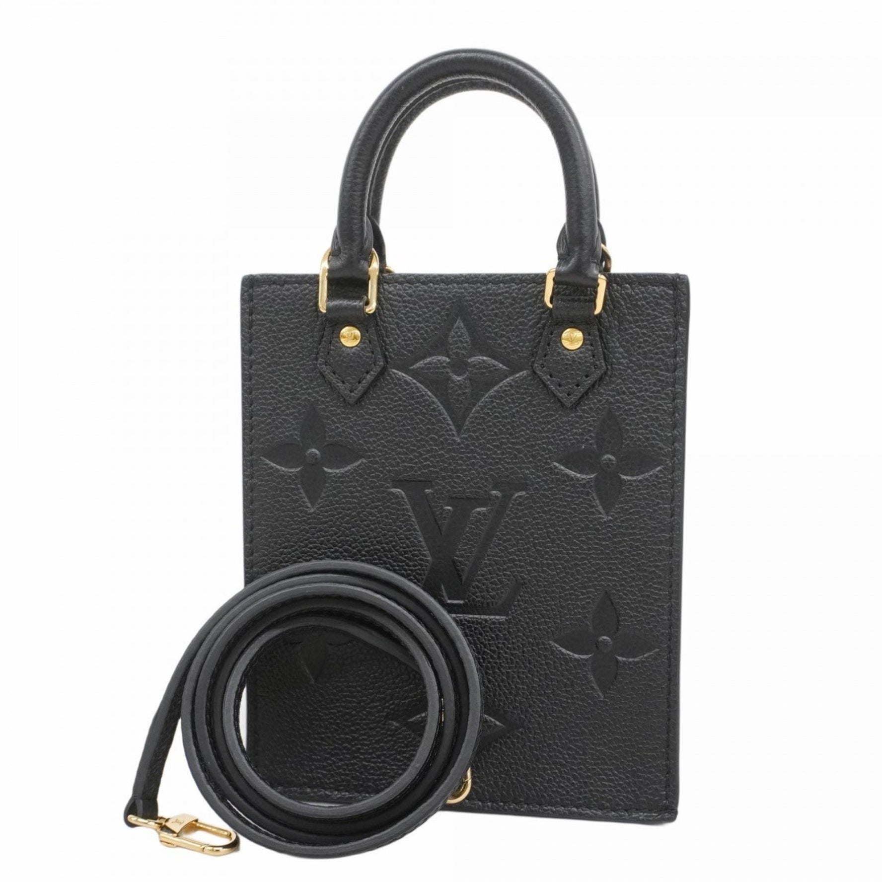 Louis Vuitton Monogram Empreinte Petite Sac Plat Shoulder Bag M81417 Noir Women's
