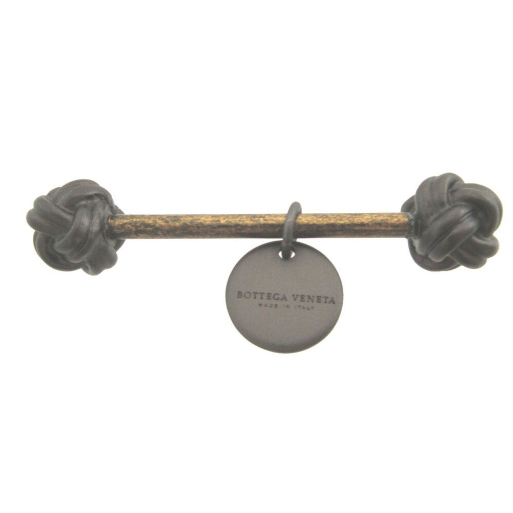 Unused Bottega Veneta Metal Brown Keychain VENETA