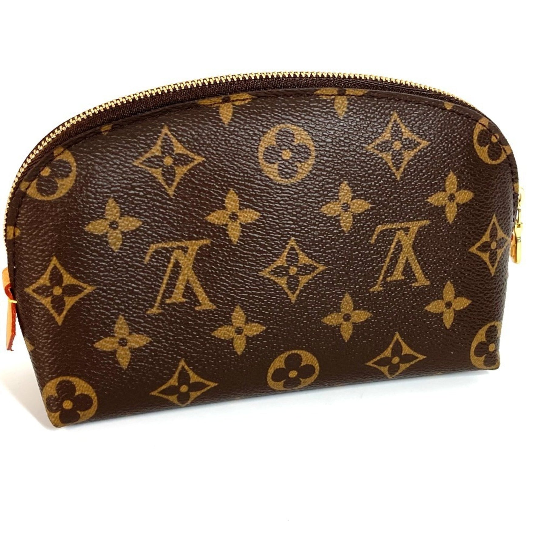 LOUIS VUITTON Monogram Cosmetic Pochette PM Makeup Pouch, Canvas, Brown, Like New
