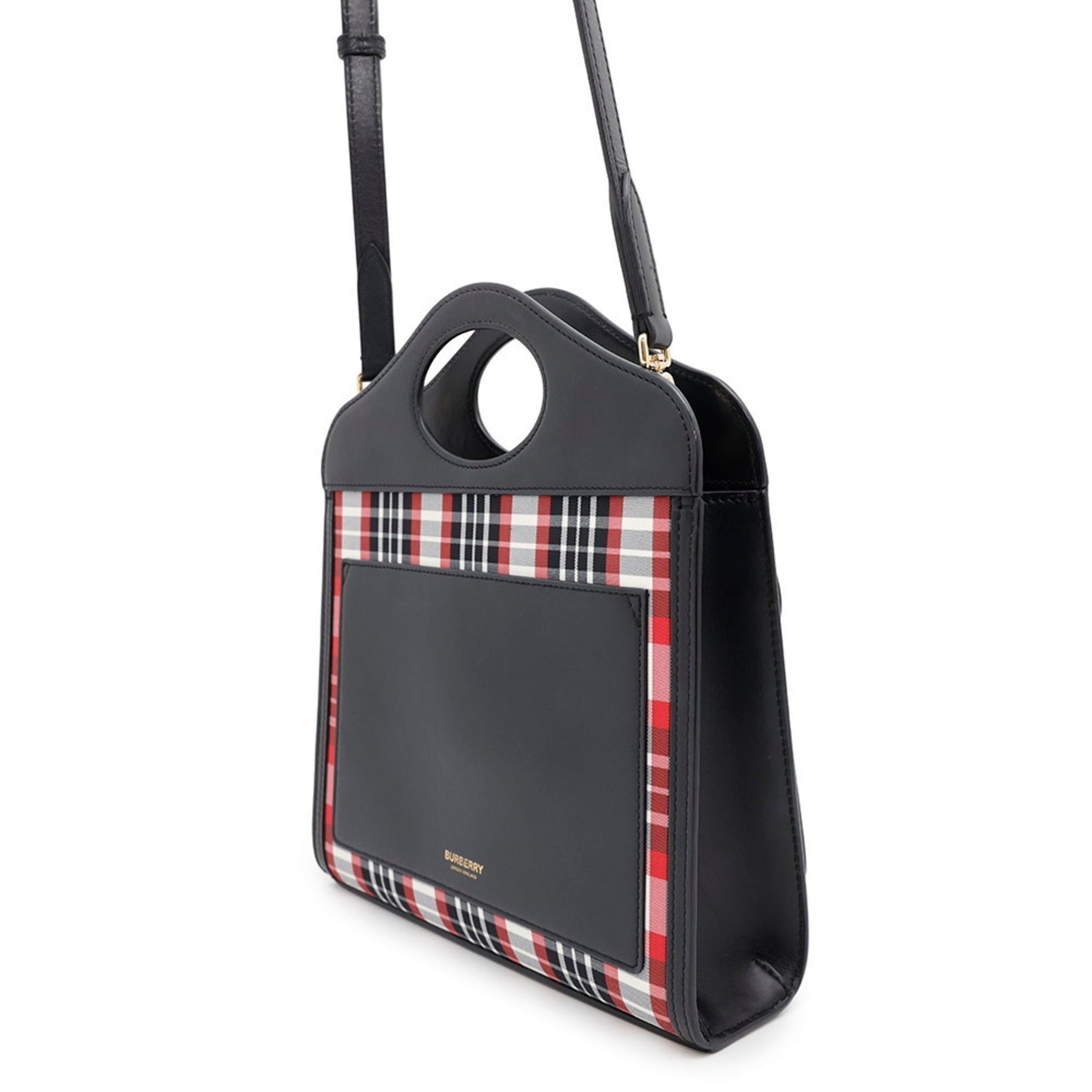 Burberry handbag pocket bag leather nylon shoulder black