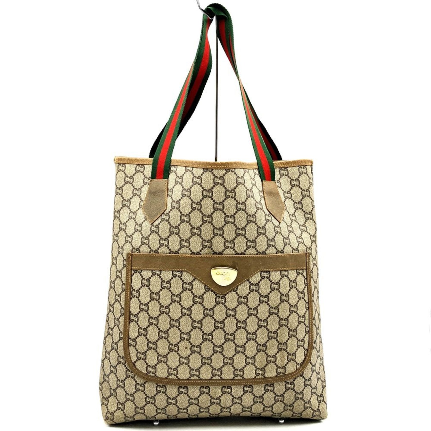 GUCCI Gucci Plus Tote Bag Sherry Line GG Supreme Brown Women's and Men's