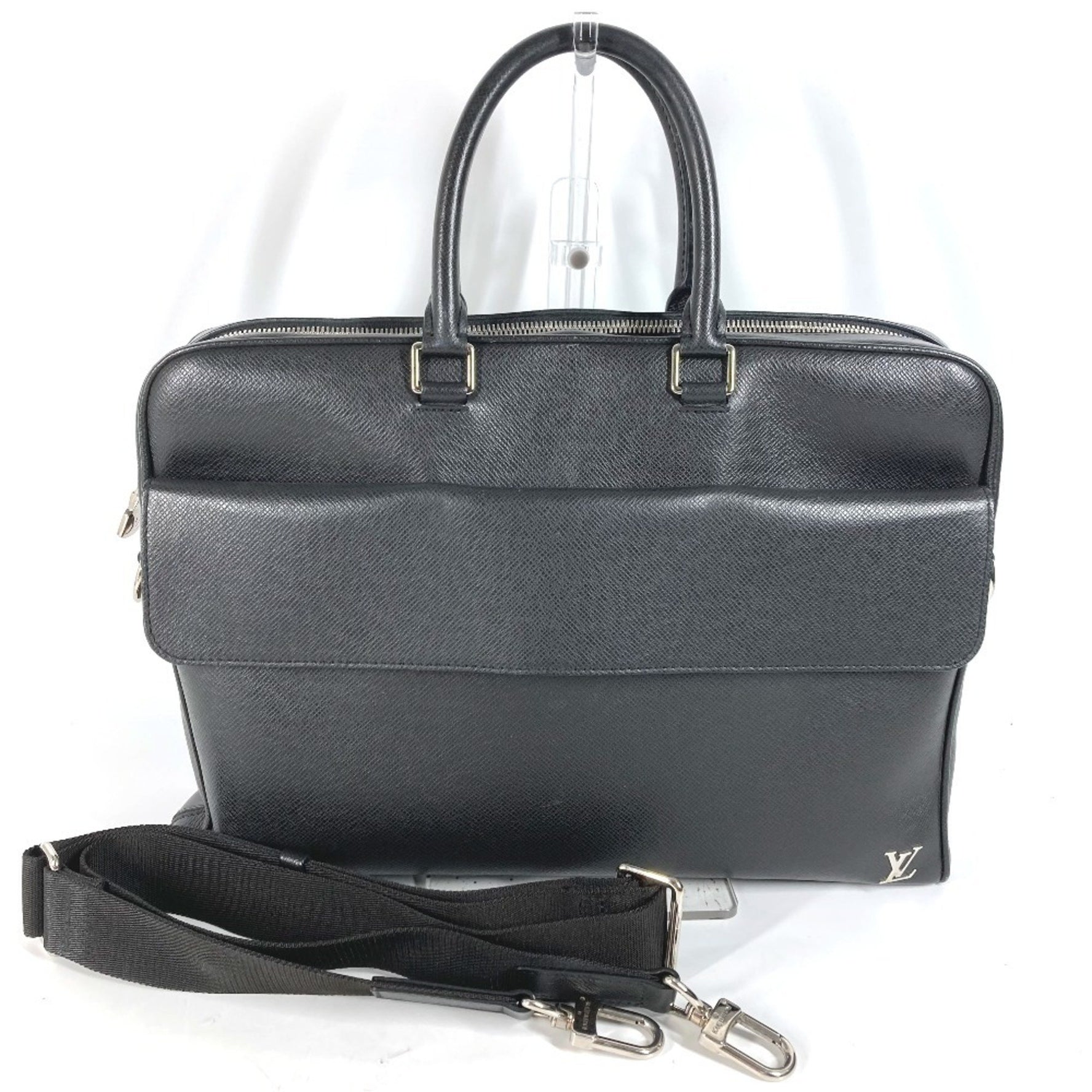 LOUIS VUITTON M30440 Taiga Alex 2-Way Bag, Shoulder Tote Business Leather, Men's, Ardoise, Black