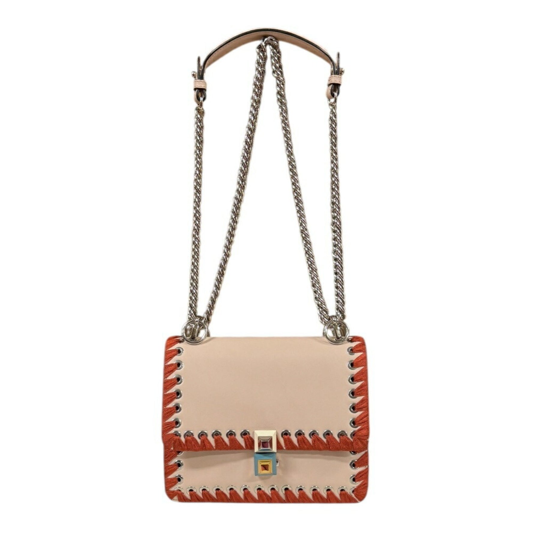 Fendi Canai Mini Shoulder Bag Leather Chain