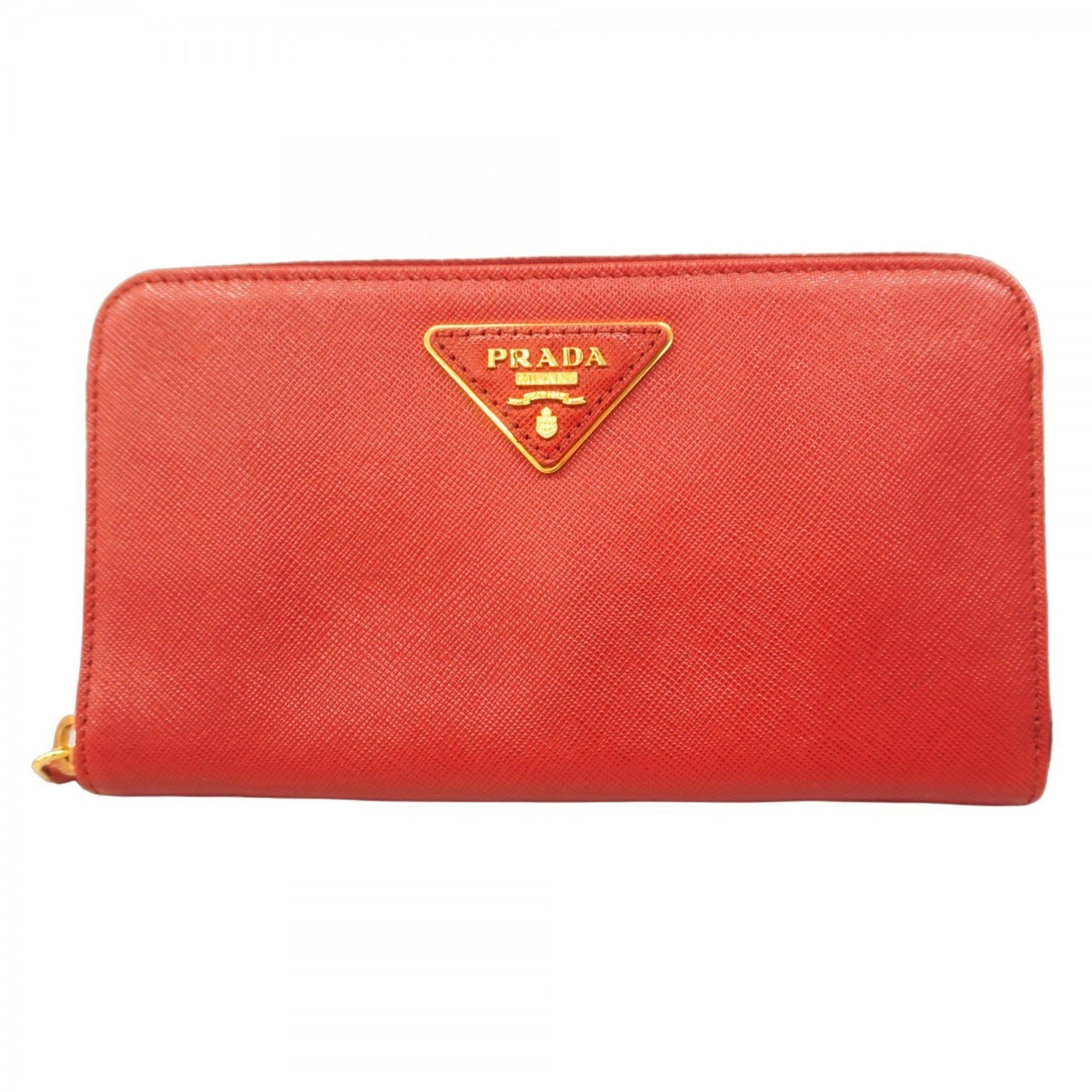 Prada Saffiano Leather Long Wallet, Red, Women's