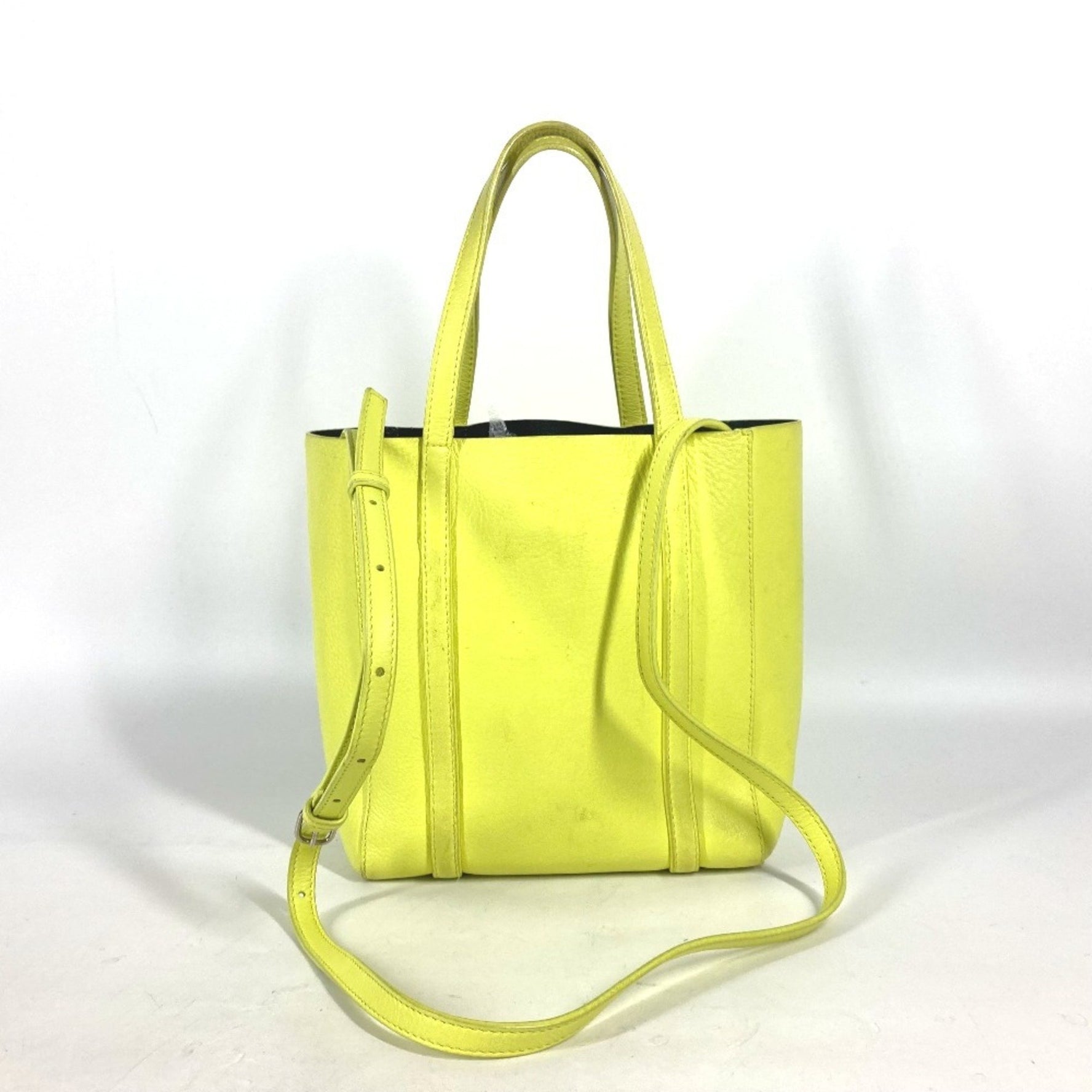 BALENCIAGA Everyday Tote Bag XXS Shoulder Leather Women's Yellow