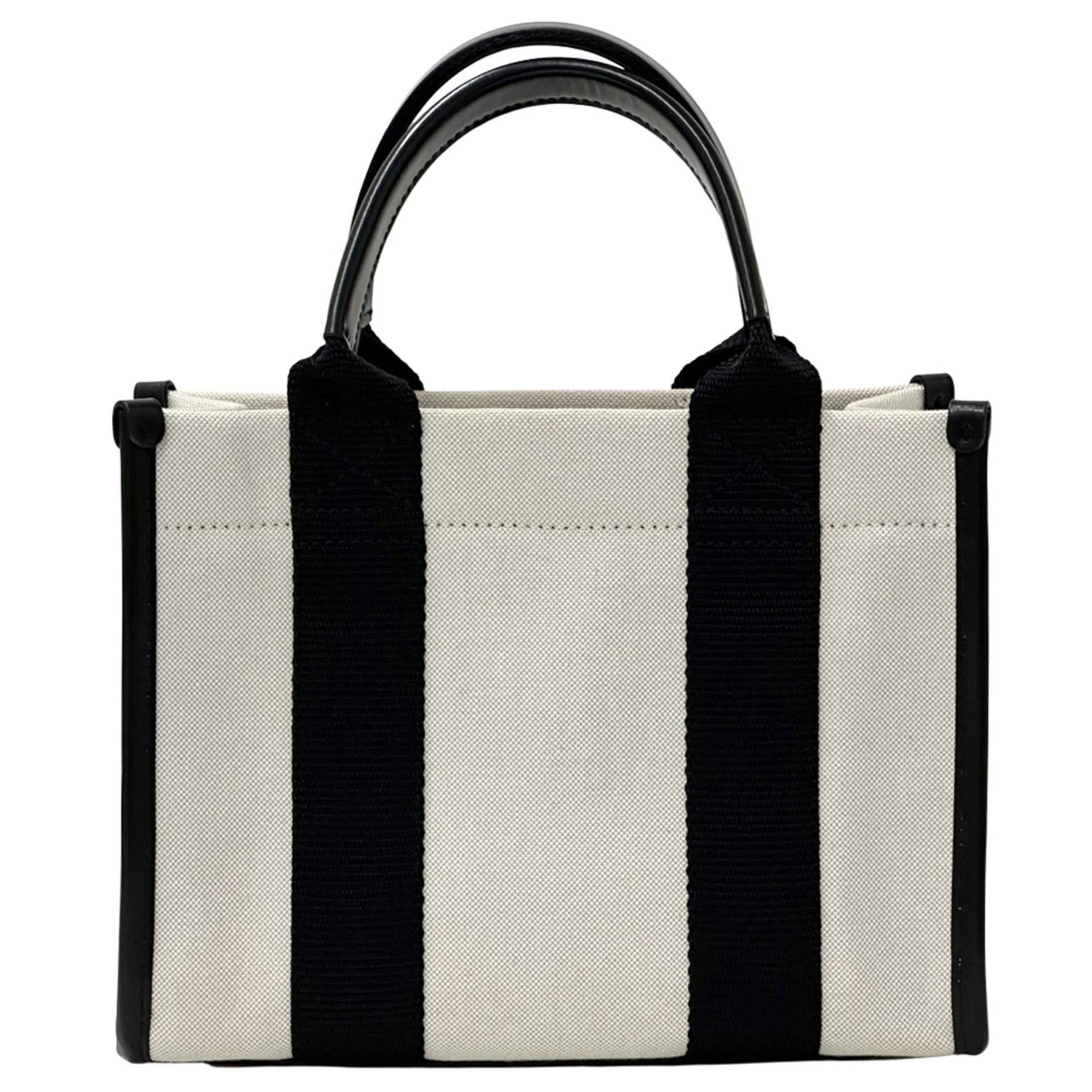 Balenciaga Handbag/Shoulder Bag, Canvas, Hardware XS, Ivory/Black, Mini Tote Bag