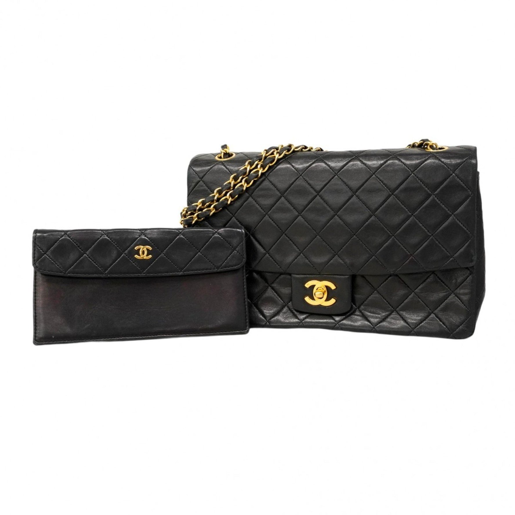 Chanel Shoulder Bag Matelasse W Chain Lambskin