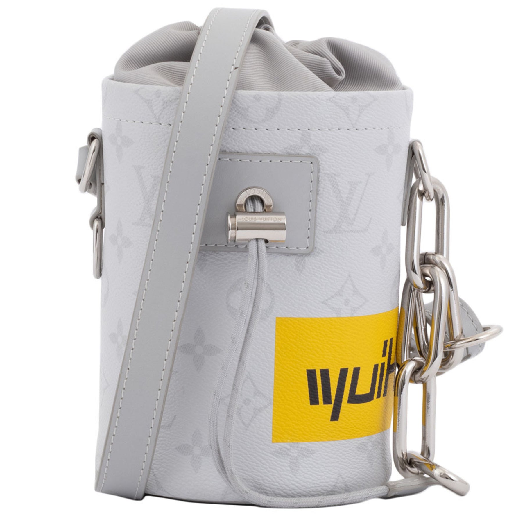 Louis Vuitton Chalk Nano Bag Shoulder White Monogram Light Gray