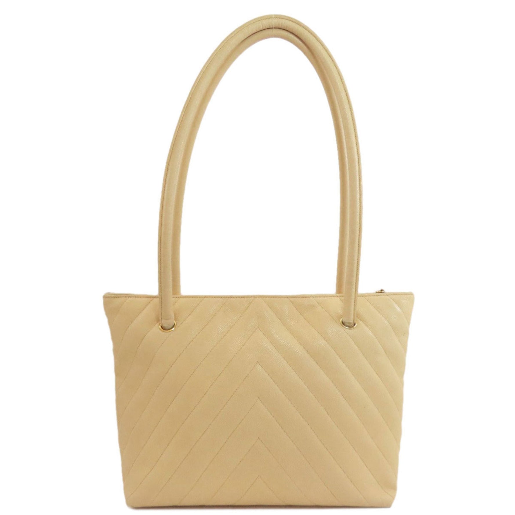 CHANEL V-Stitch Tote Bag in Grained Calfskin