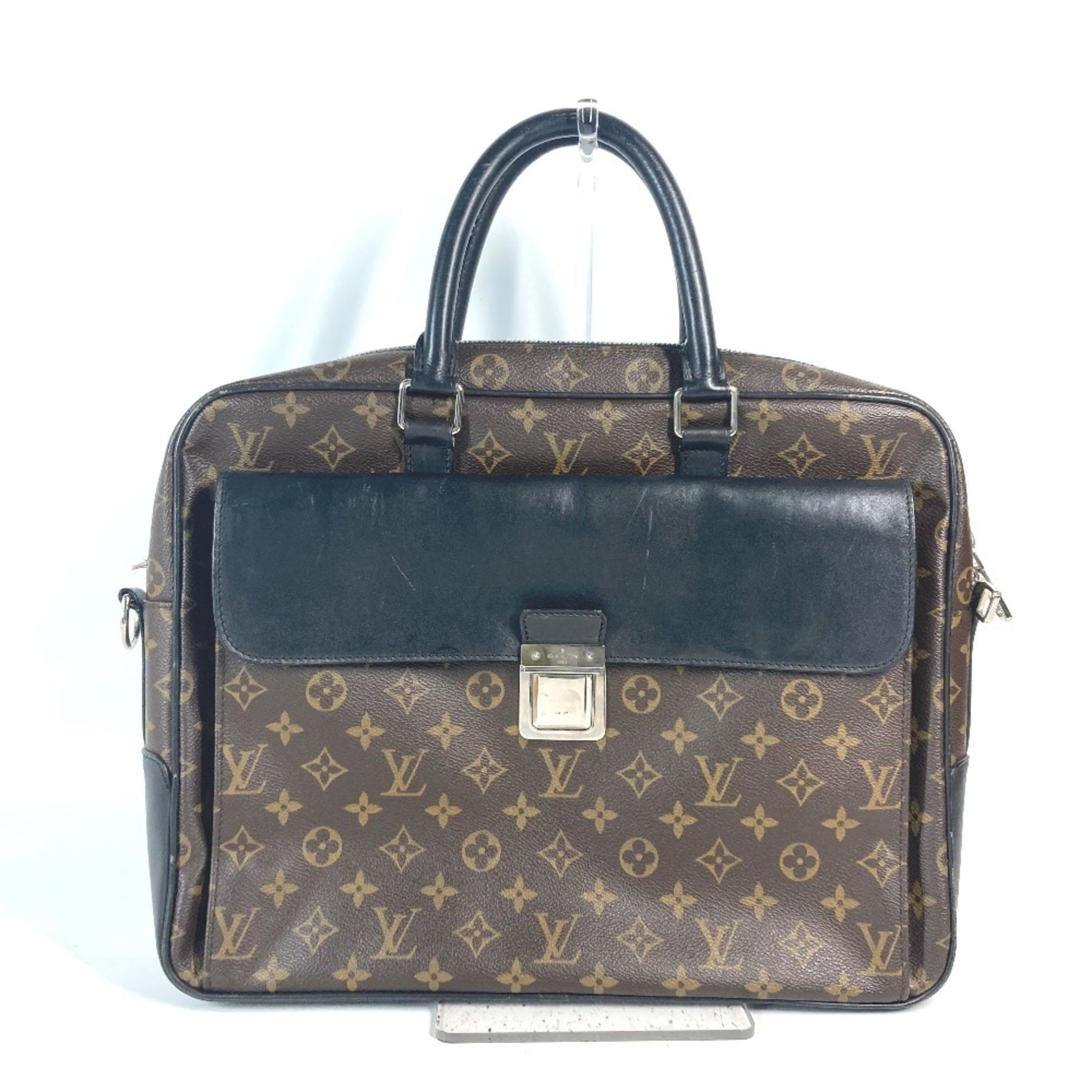 Louis Vuitton Monogram Macassar Soft Briefcase Bag Handbag Document Business Canvas Leather Men's Brown