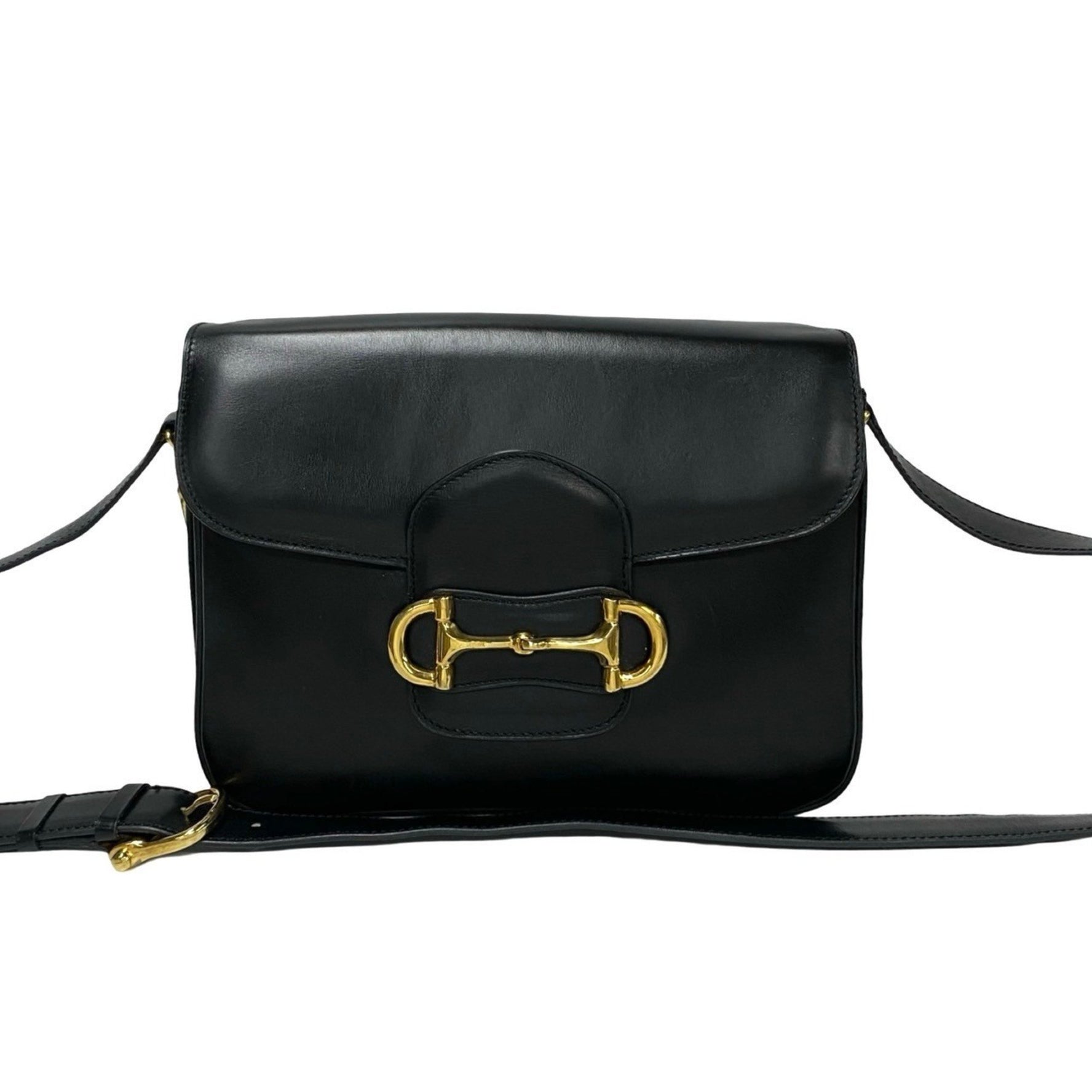 CELINE Horsebit Leather Shoulder Bag/Pochette/Sacoche in