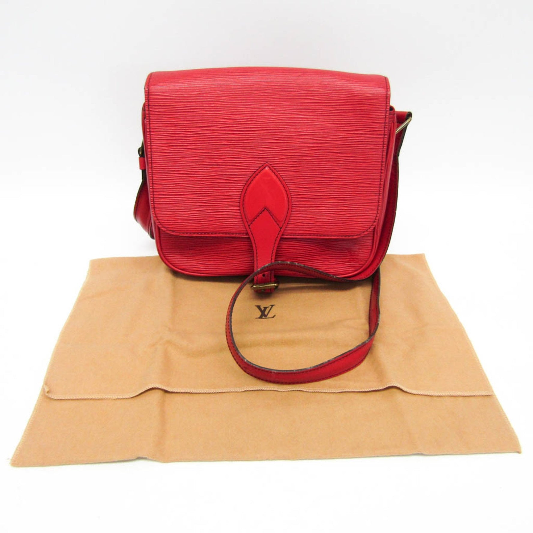 Louis Vuitton Epi Cartouchiere M52247 Women's Shoulder Bag Castilian Red