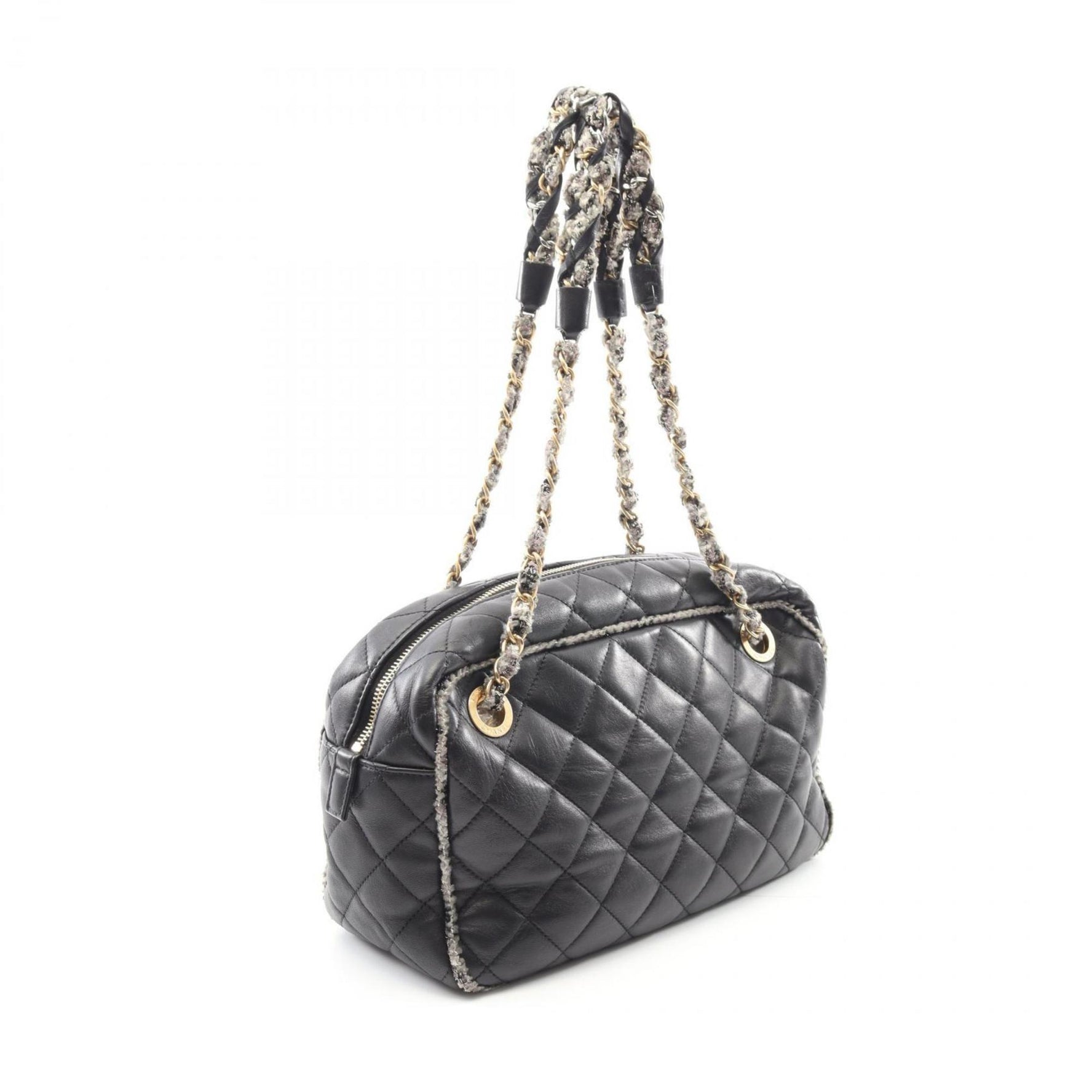 CHANEL Matelasse Shoulder Bag, Lambskin Leather, Women's, Black