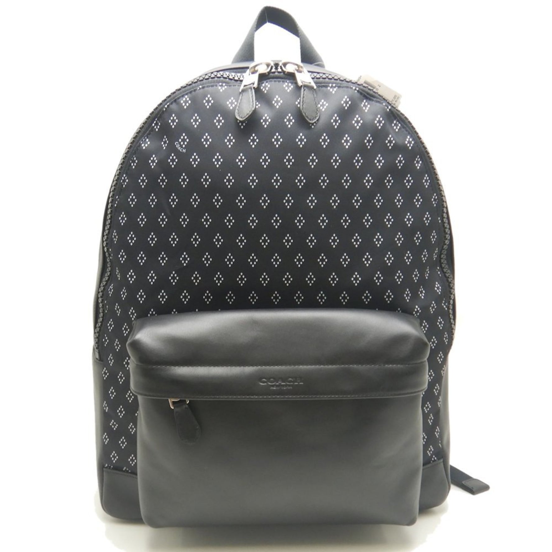 COACH Charles Backpack, Nylon x Leather, Chalk Foulard, Outlet