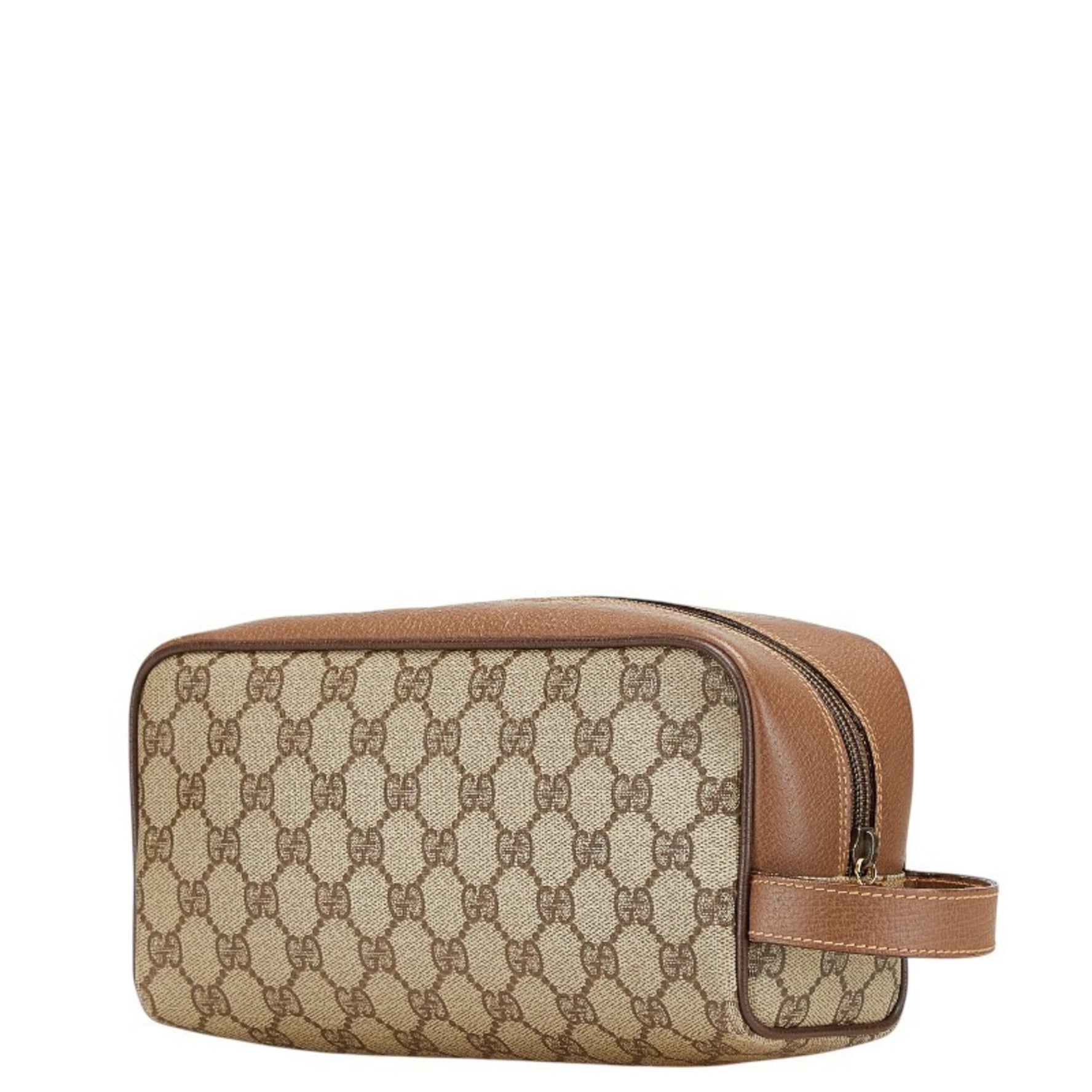 Gucci GG Supreme Second Bag 014 58 6087 Beige Brown PVC Leather Men's GUCCI