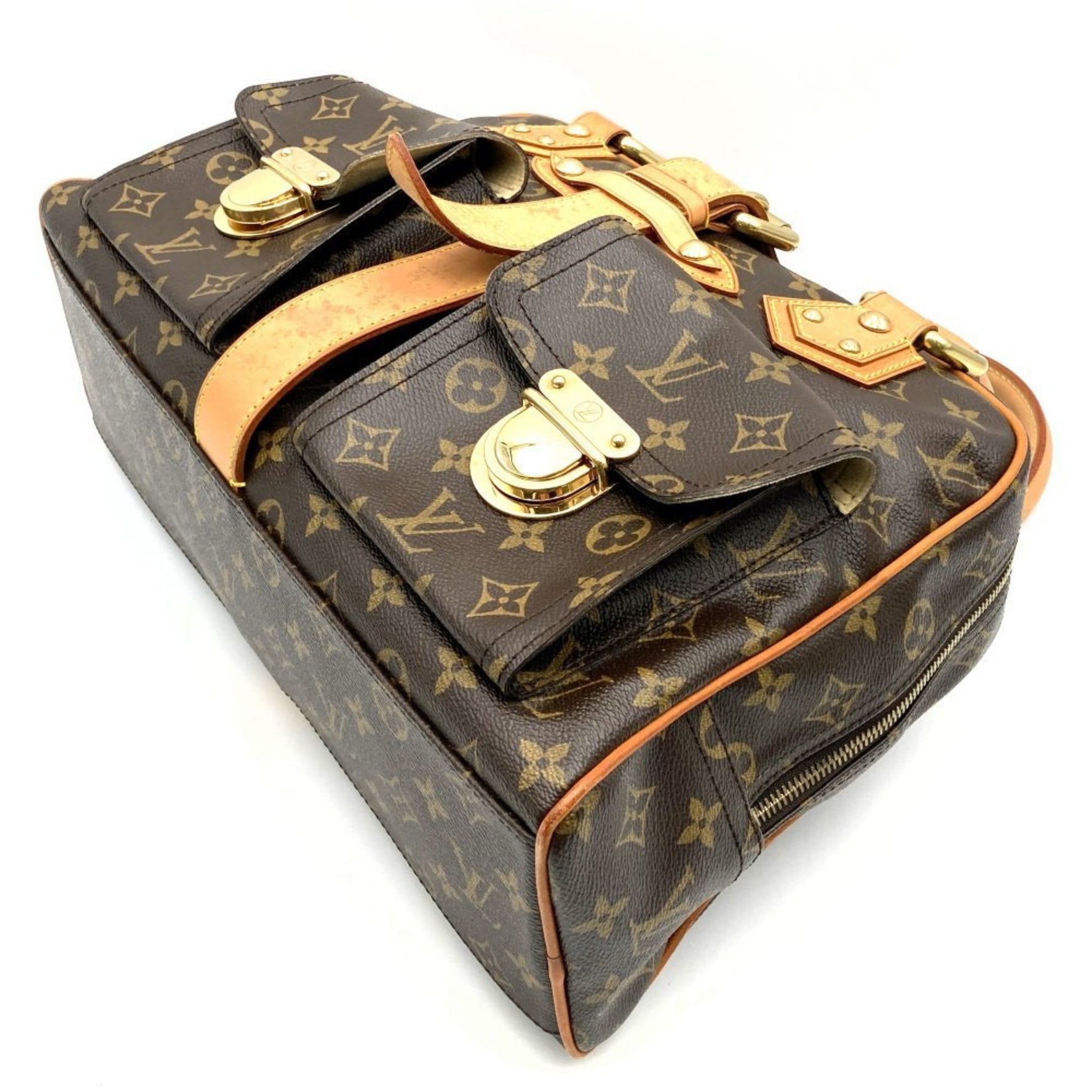 LOUIS VUITTON Manhattan GM Handbag Monogram Canvas Brown M40025 Women's