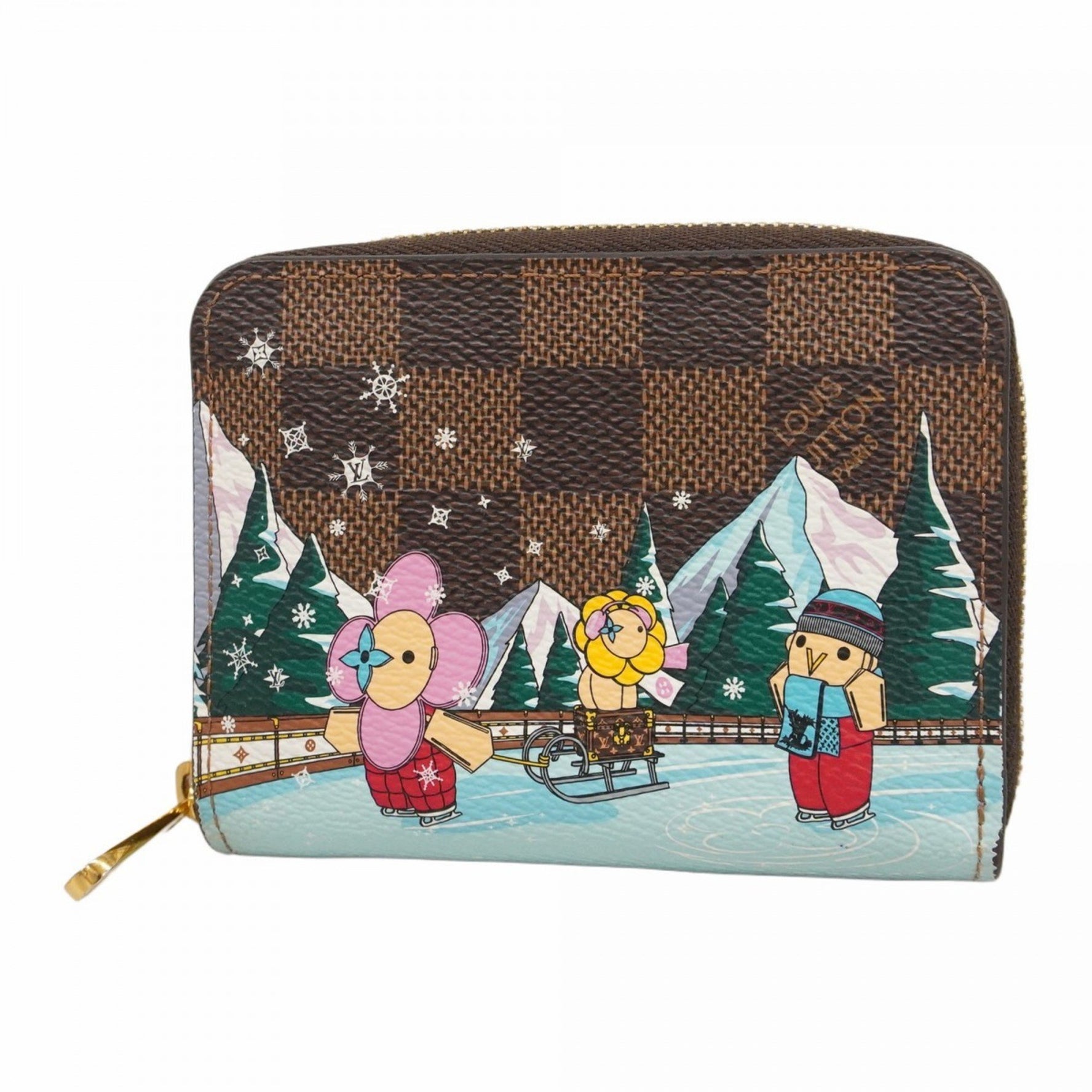 Louis Vuitton Damier Zippy Coin Purse Vivienne N40721 Ebene Women's