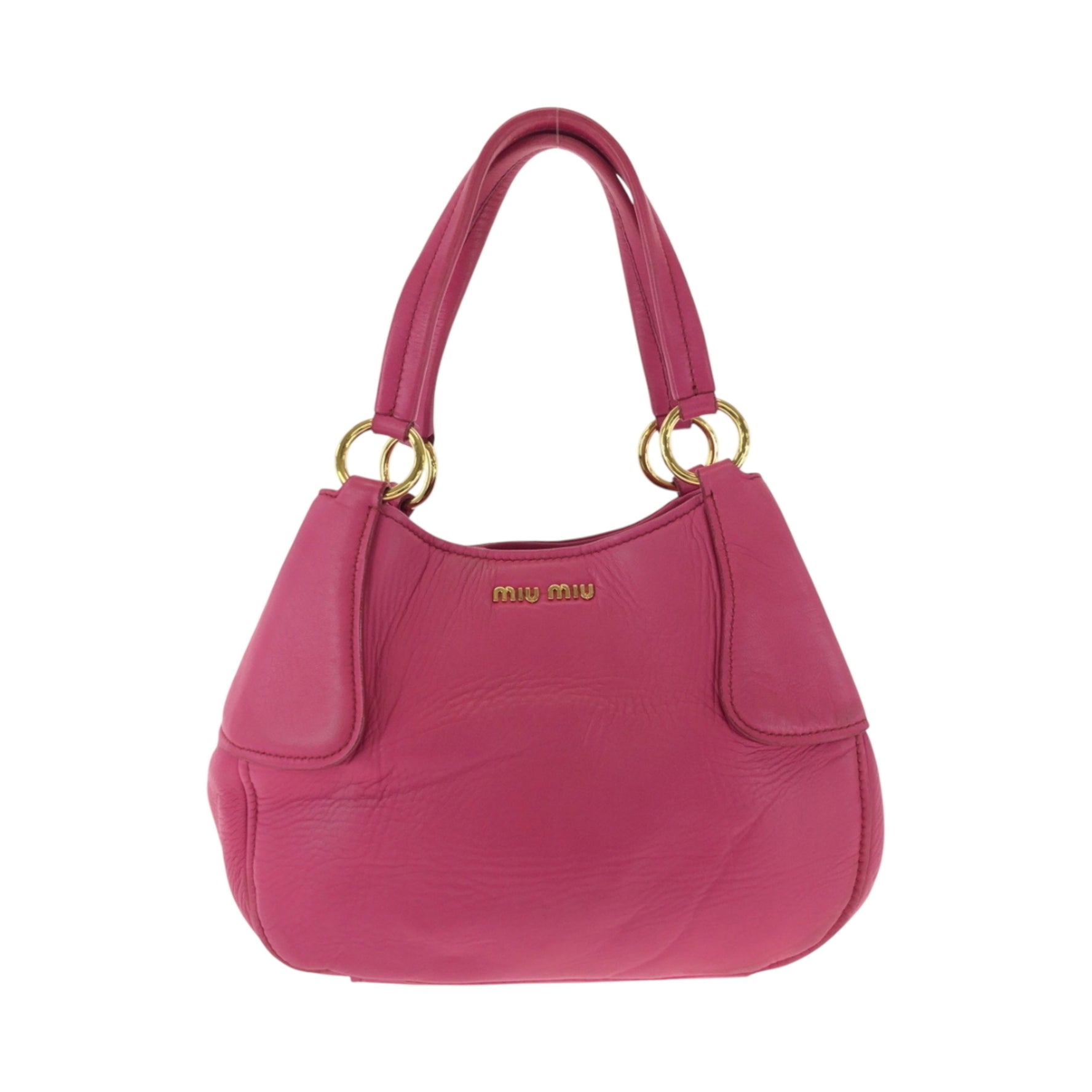 Miu Miu MIU Miu logo gold hardware leather one shoulder bag handbag