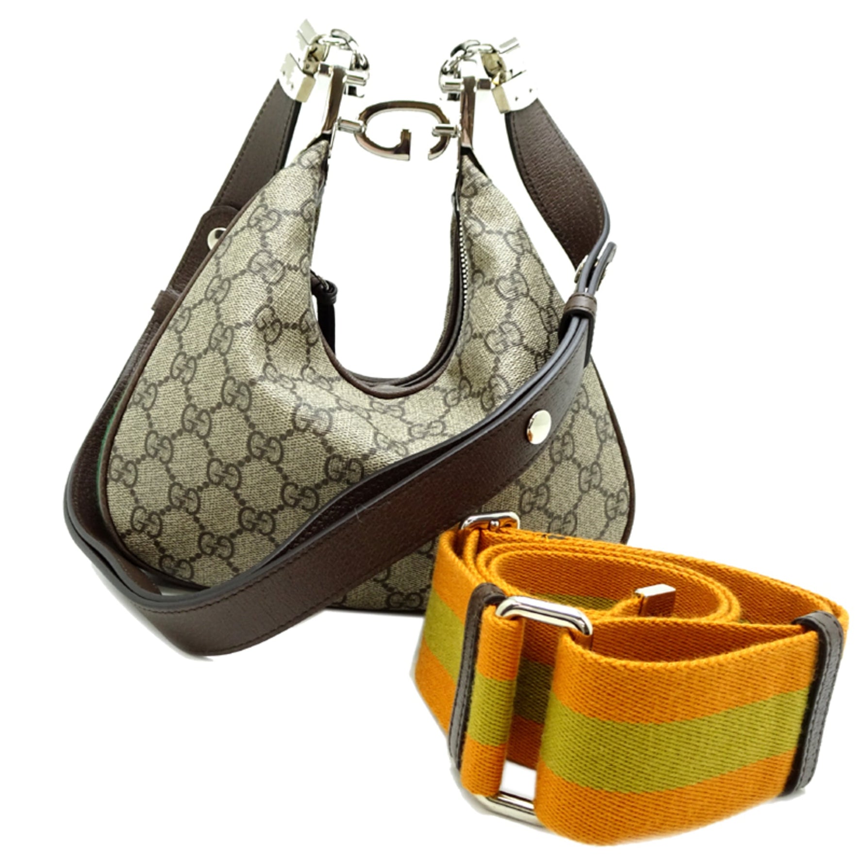 Gucci Attache Small Shoulder Bag GG Supreme Beige