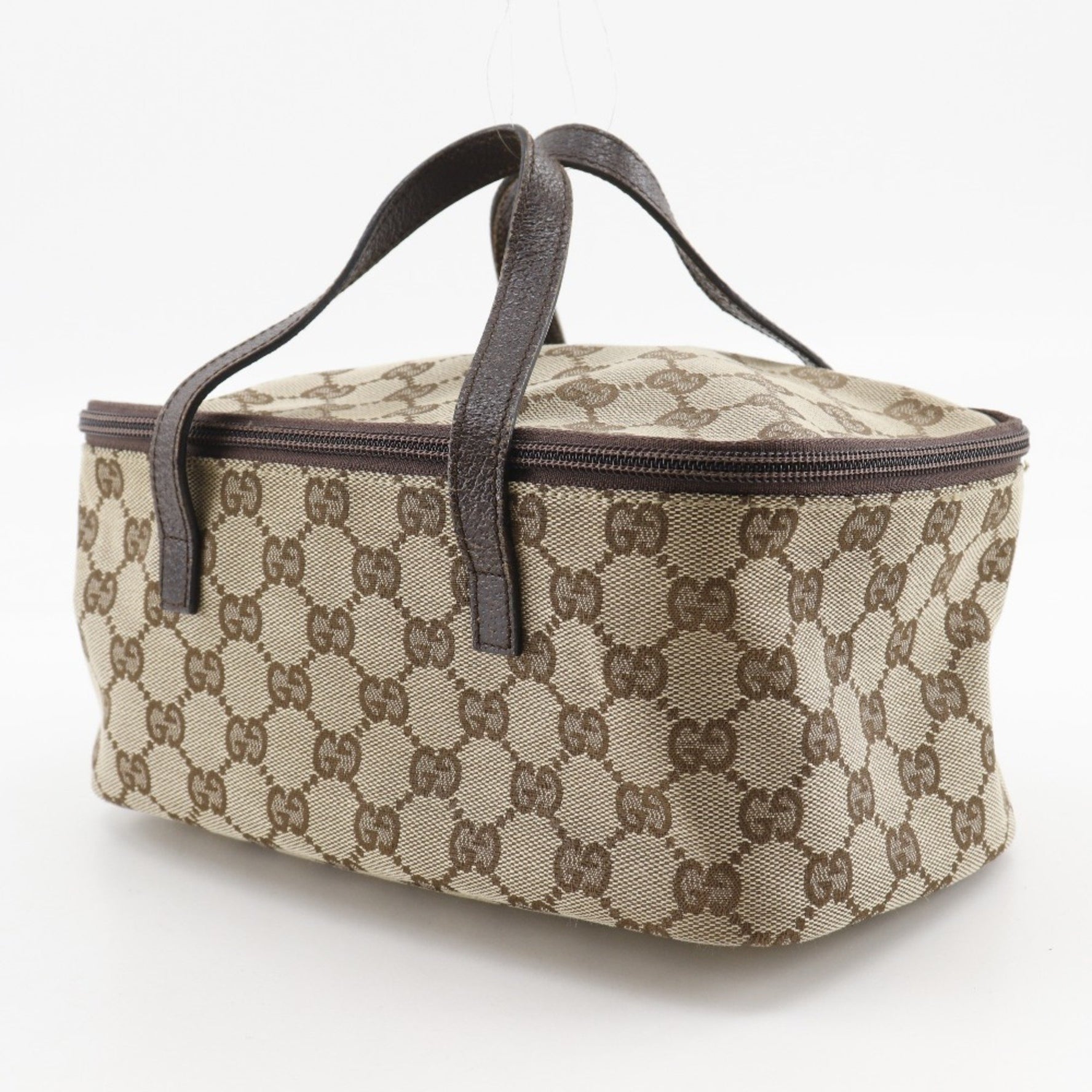 Gucci Vanity Handbag GG Canvas with Double Zipper