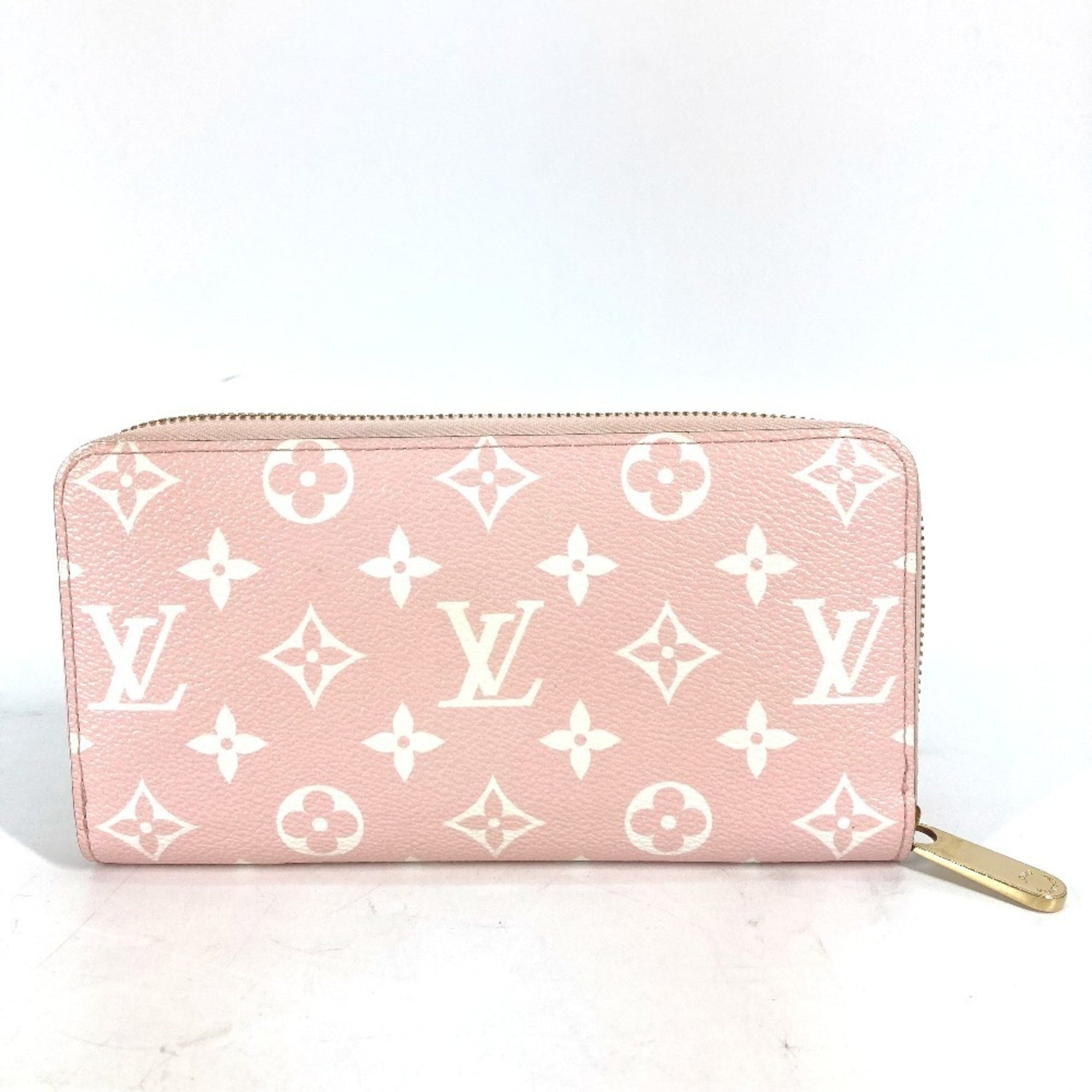 LOUIS VUITTON M67550 Monogram Giant Zippy Wallet, Round Zipper Long Canvas, Women's, Pink x Red