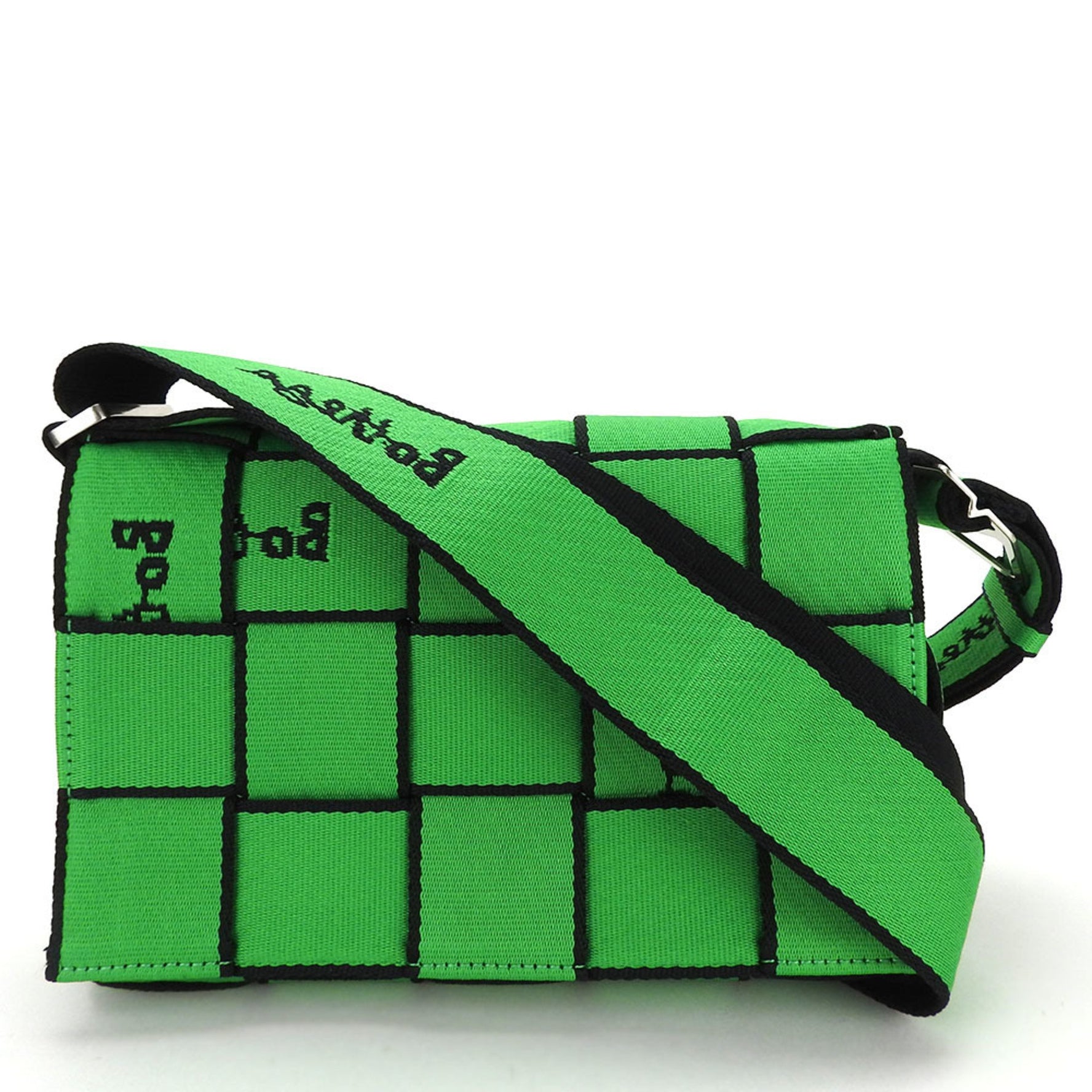 BOTTEGA VENETA shoulder bag cassette parakeet green black webbing ladies