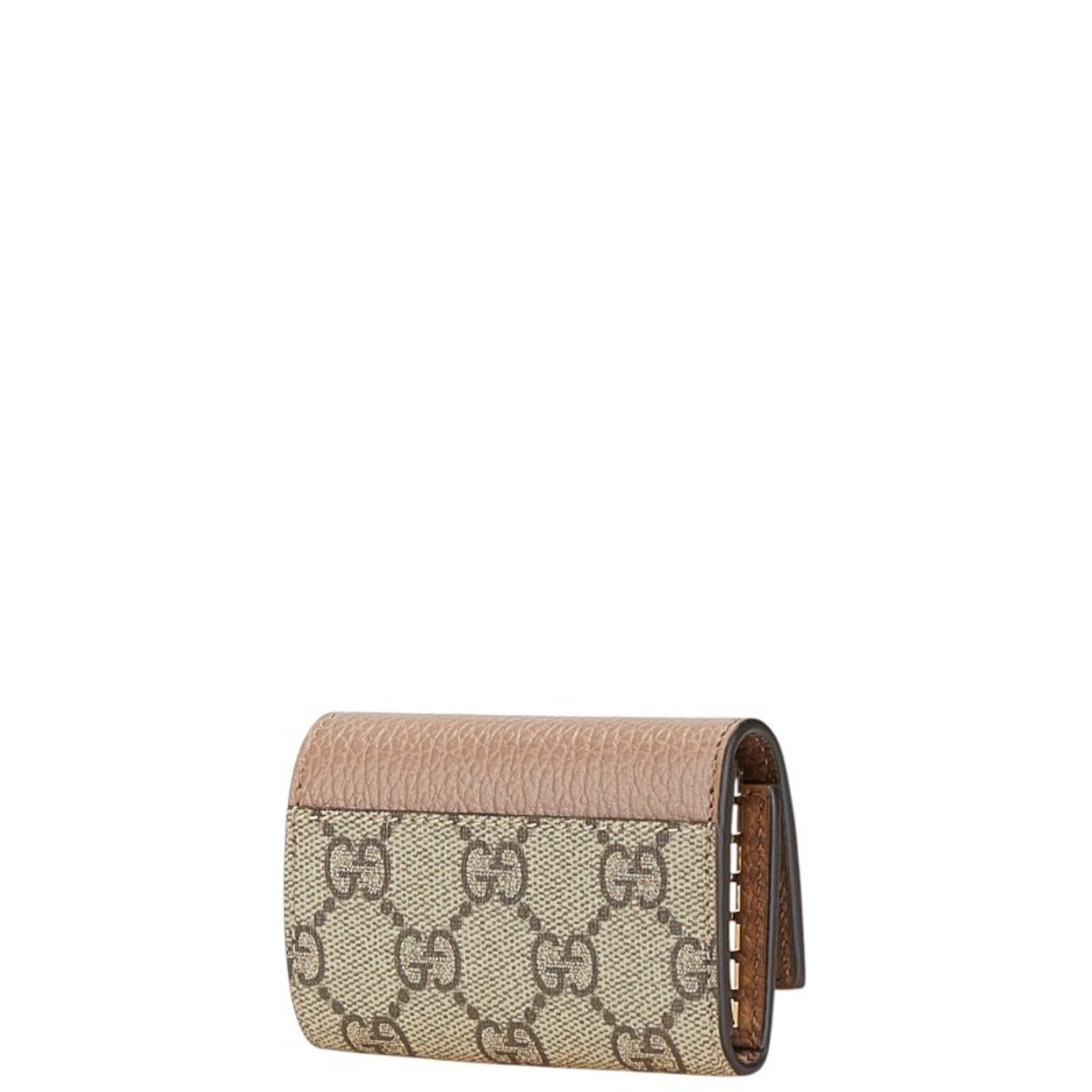 Gucci GG Supreme Marmont Key Case Beige Pink Leather PVC