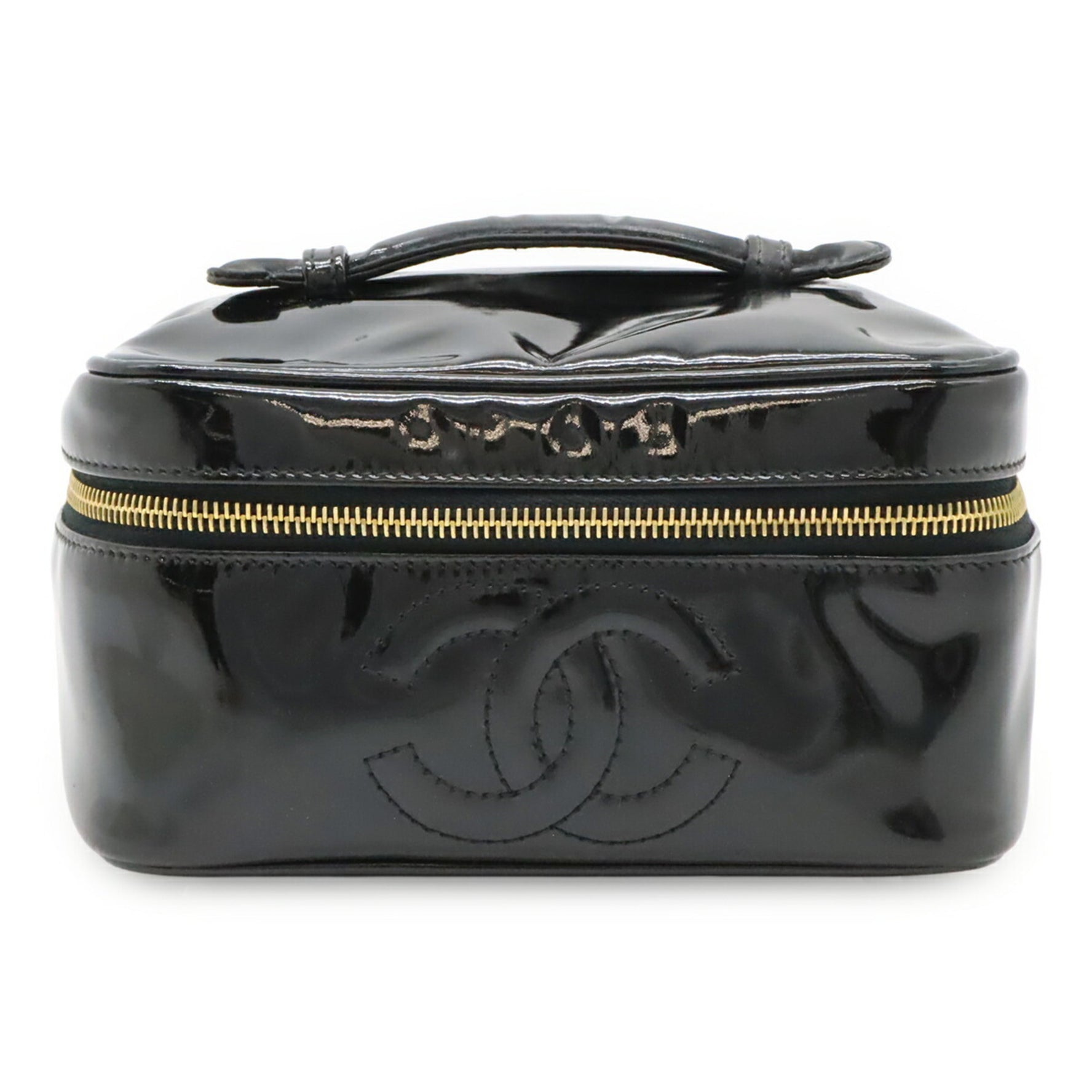 CHANEL Coco Mark Enamel Vanity Bag Handbag in Patent Leather and