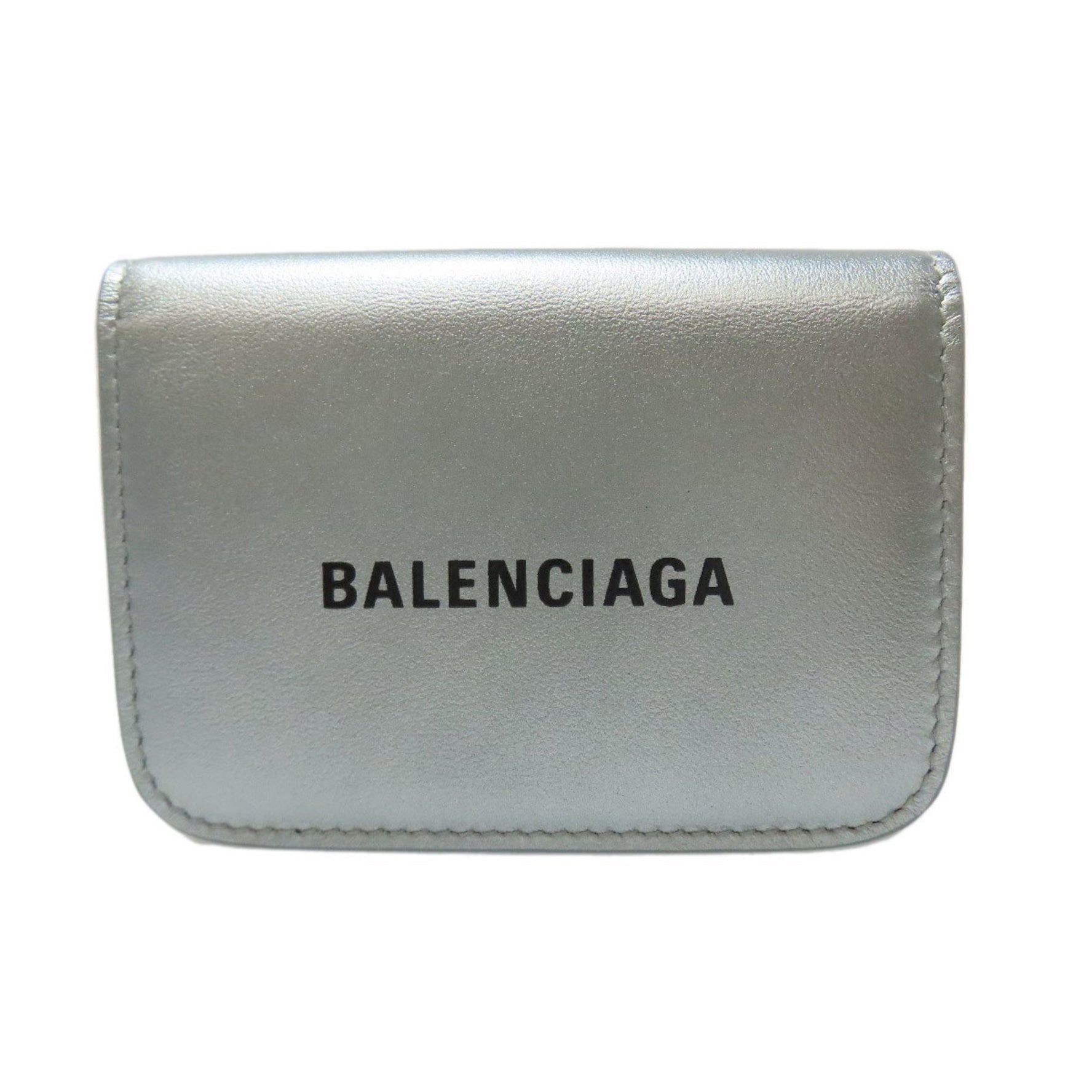 Balenciaga logo tri-fold wallet, mini bi-fold leather