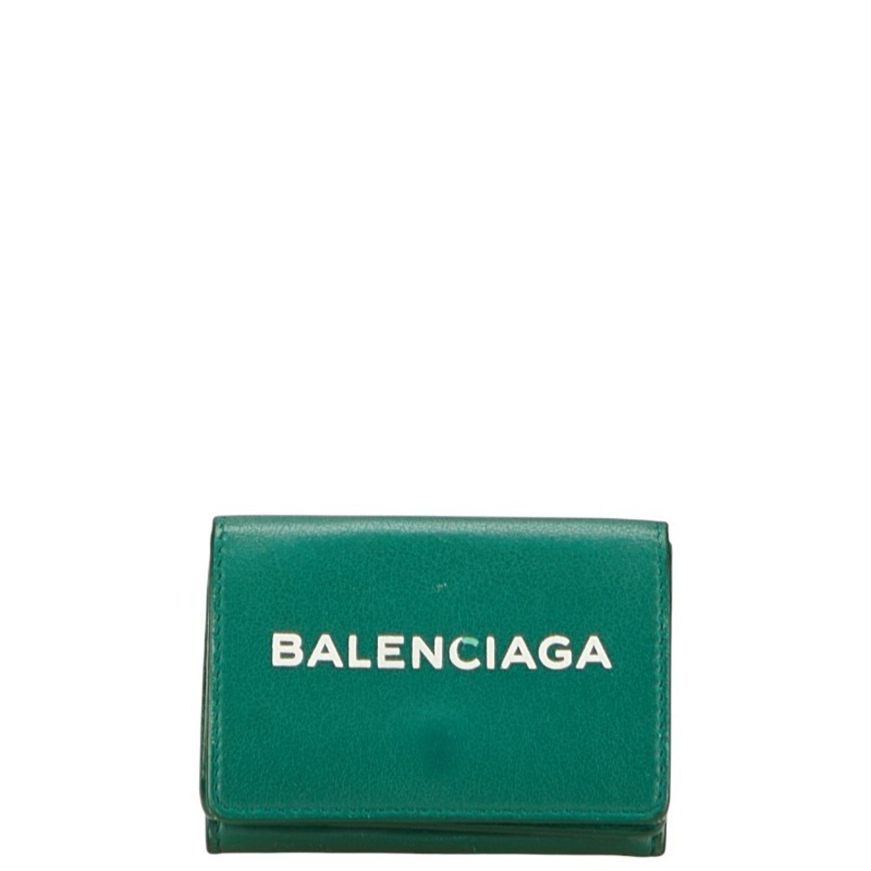 Balenciaga logo tri-fold wallet in leather .