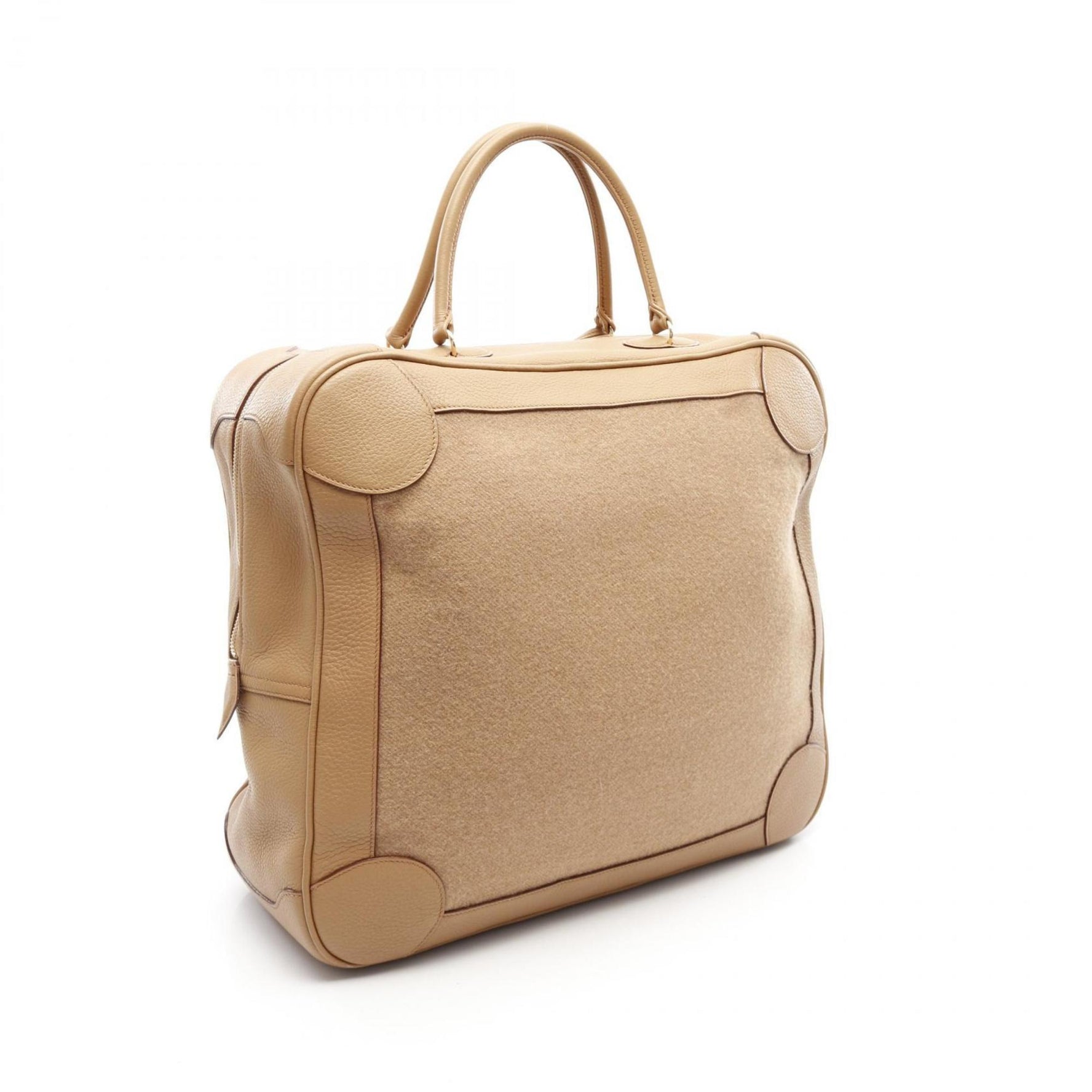 Hermes Hermès Omnibus GM handbag in Taurillon Clemence wool, beige with a natural G stamp.