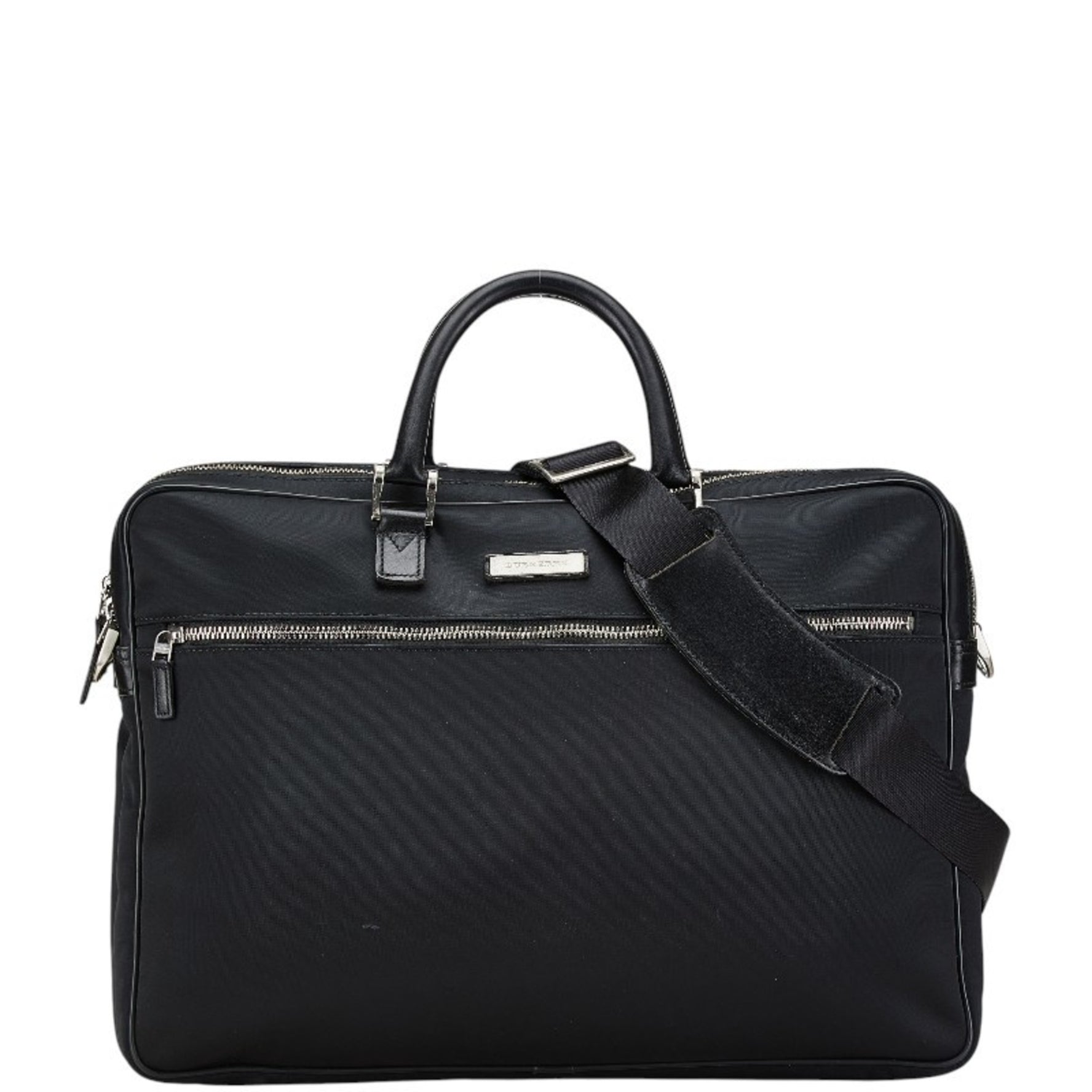 Burberry Nova Check Bag Shoulder Black Nylon Leather Women's BURBERRY