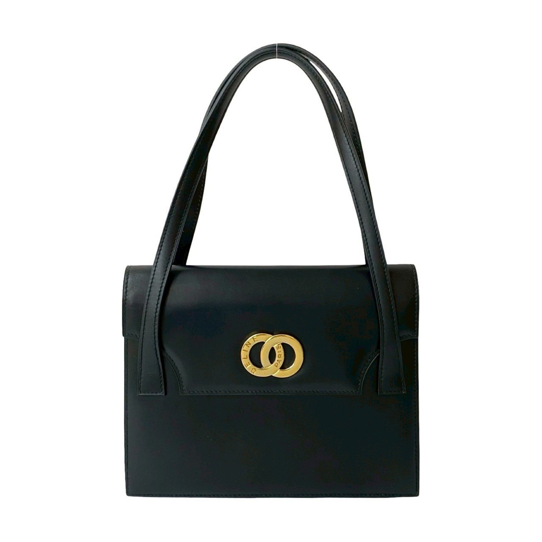 CELINE Circle Logo Hardware Calfskin Leather Mini Tote Bag in