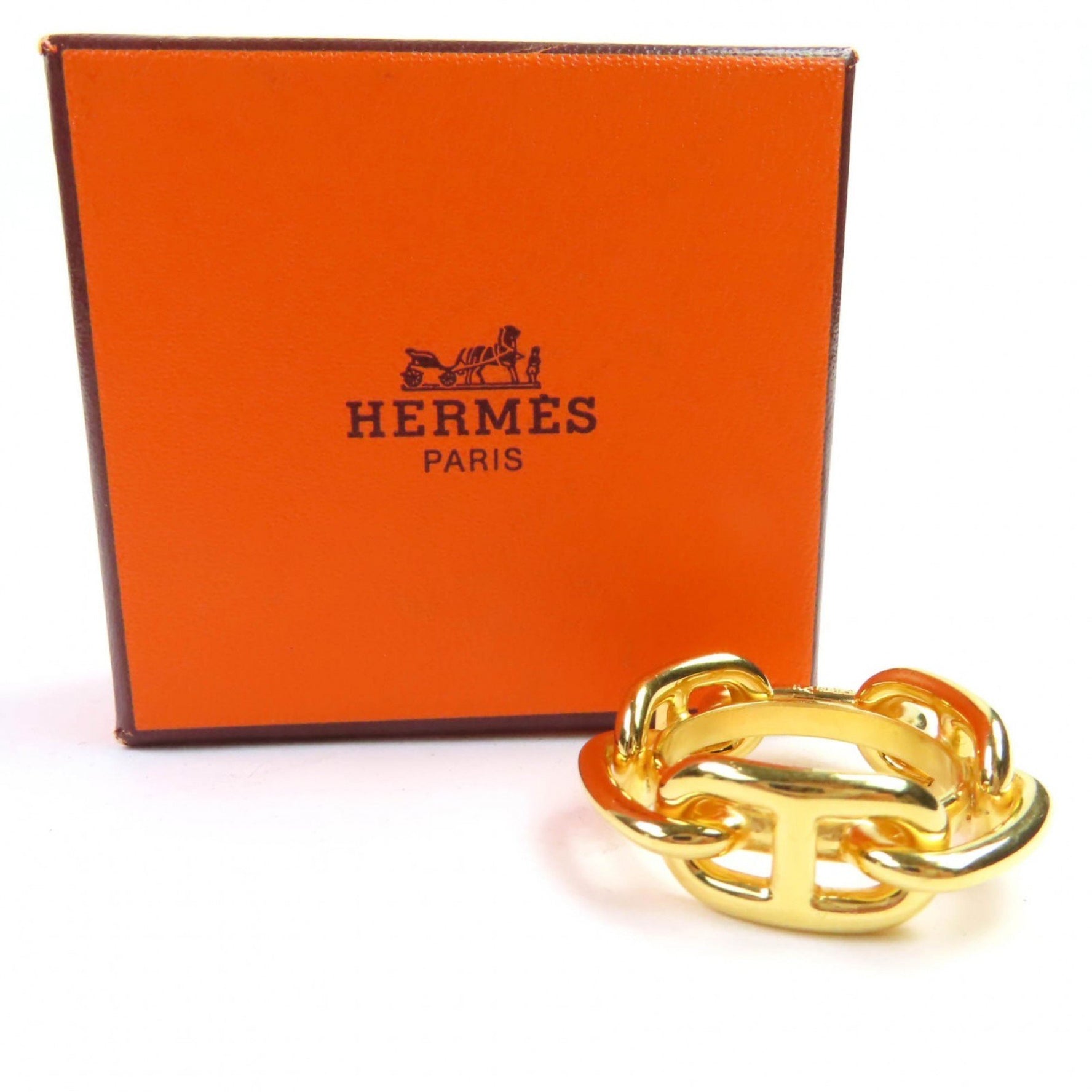 HERMES Lugate Chaine d'Ancre GP Scarf Clasp/Ring, with Box