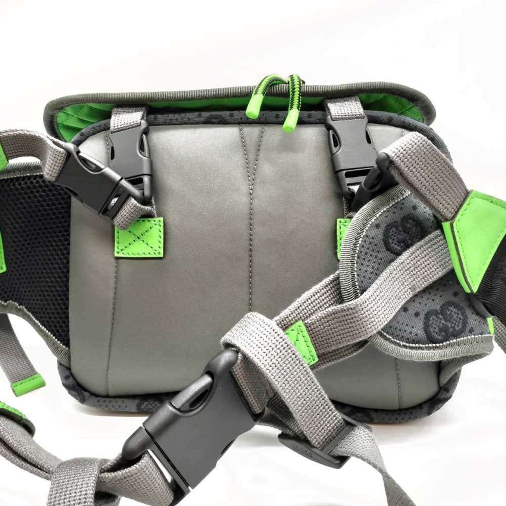 Gucci Small Backpack in Gray, Red, and Green, GG Nylon Rubber, Backpack/Waist Bag