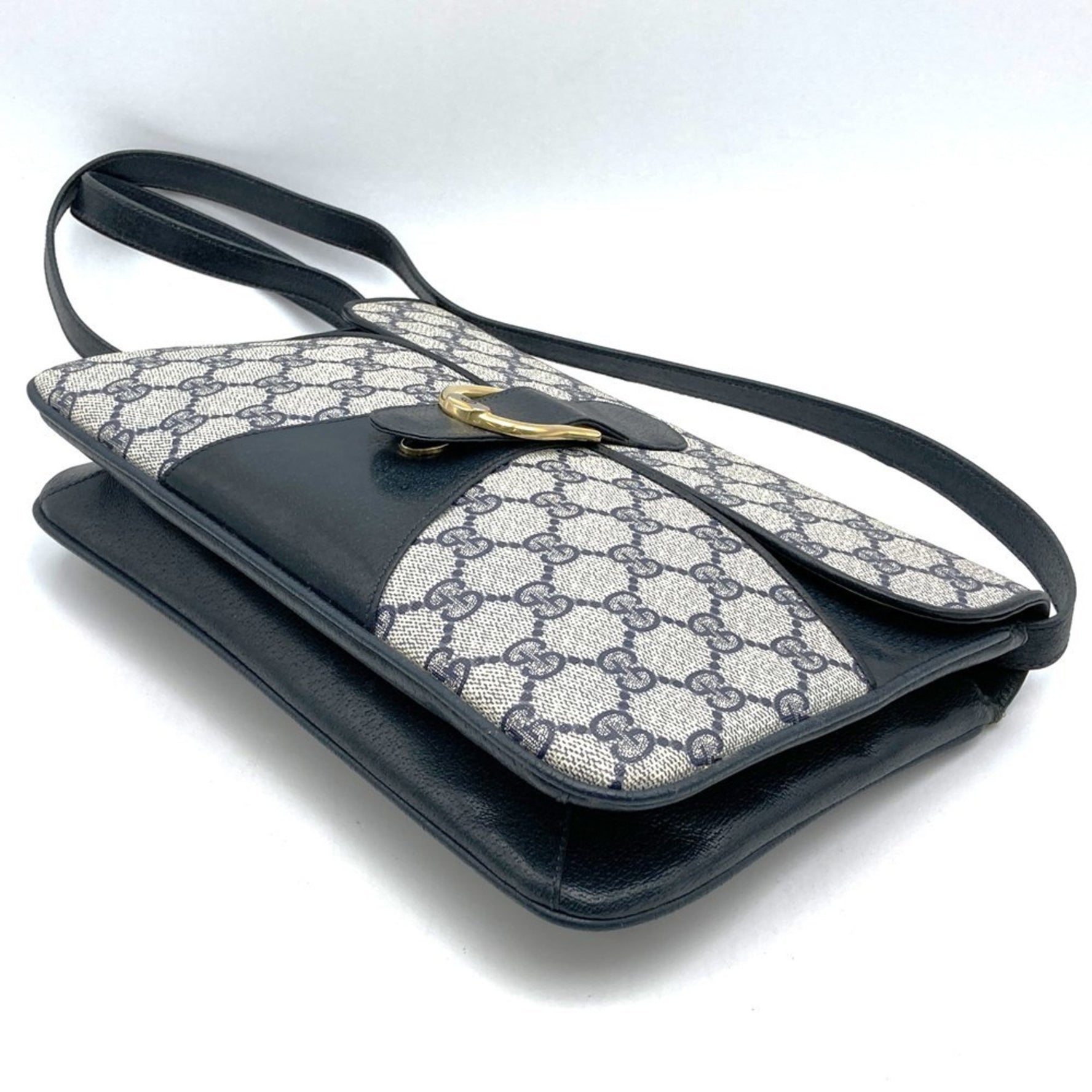 GUCCI 378 001 Shoulder Bag GG Supreme Leather Old Men's Used