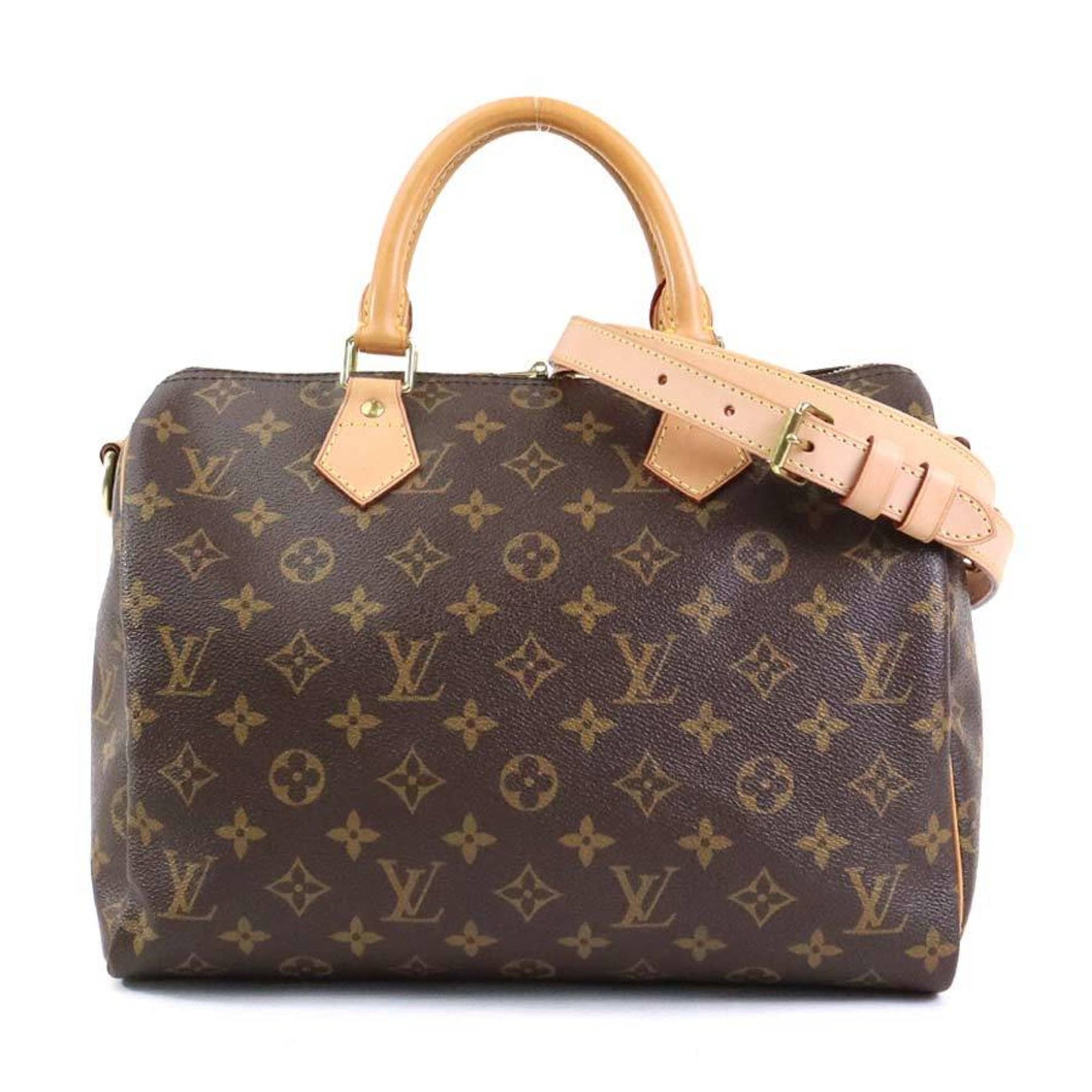 Louis Vuitton LOUIS VUITTON Handbag Shoulder Bag Monogram Speedy Bandouliere 30 Canvas Brown Gold Women's