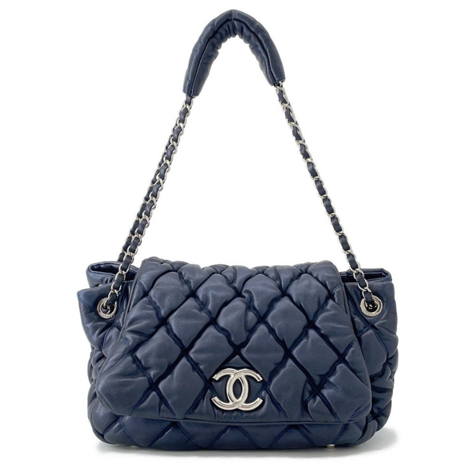 Chanel Chain Shoulder Bag Bubble Quilt Matelasse Coco Mark