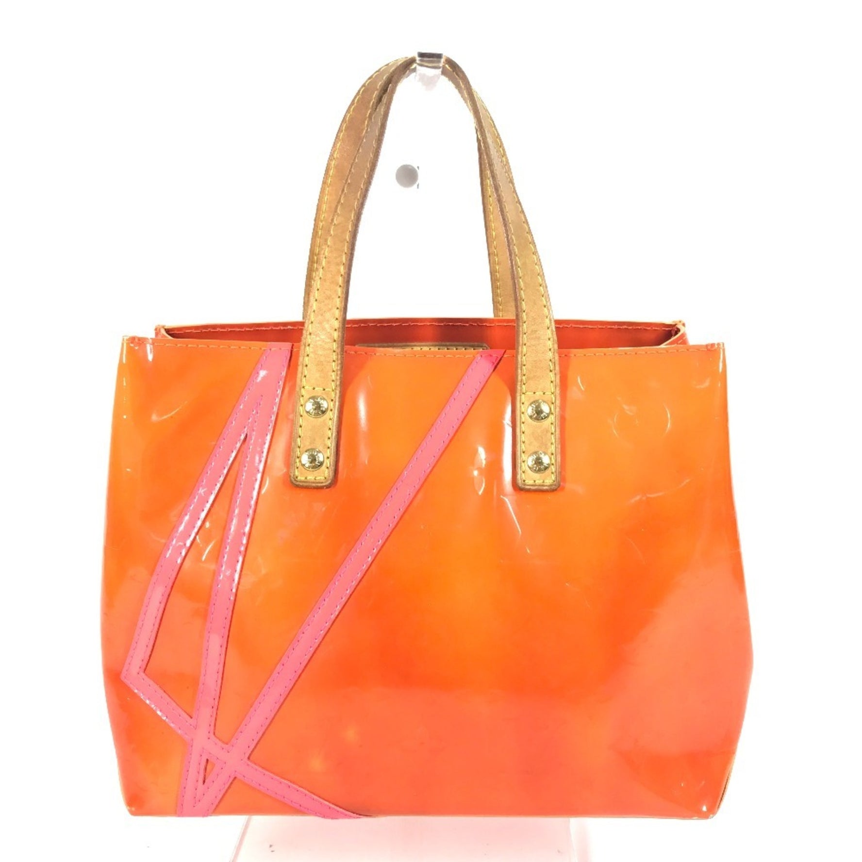 Louis Vuitton Monogram Vernis Fluo Reed PM Bag Tote Mini Handbag Ladies