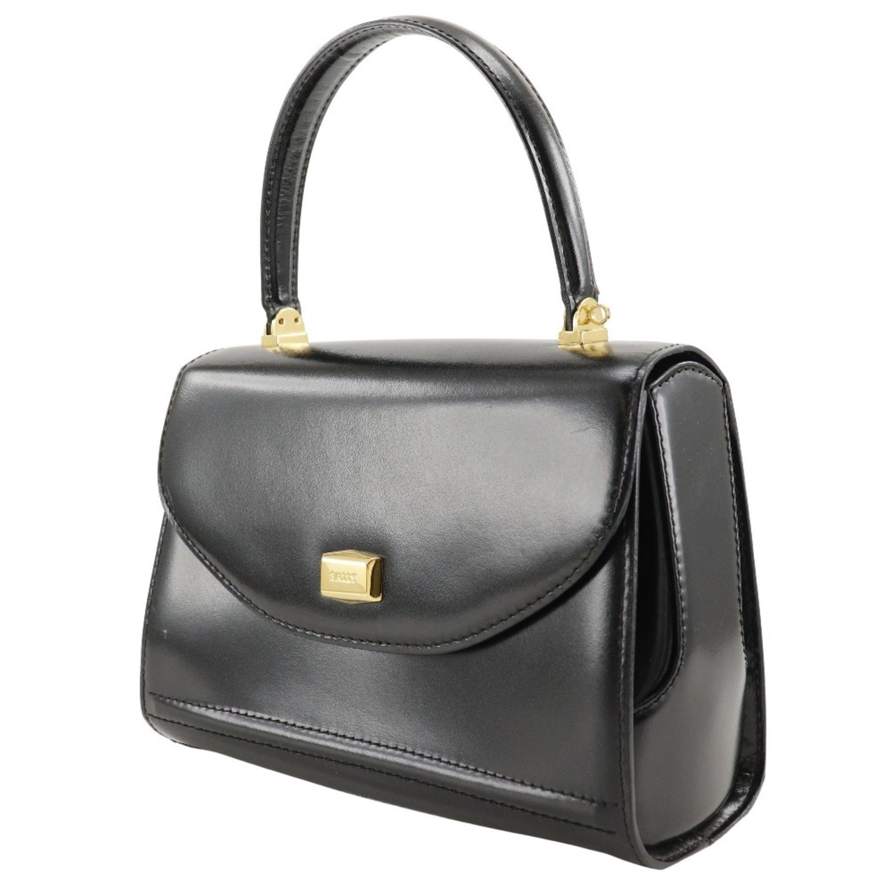 BALLY One-handle handbag shoulder bag calfskin black 2way One handle ladies
