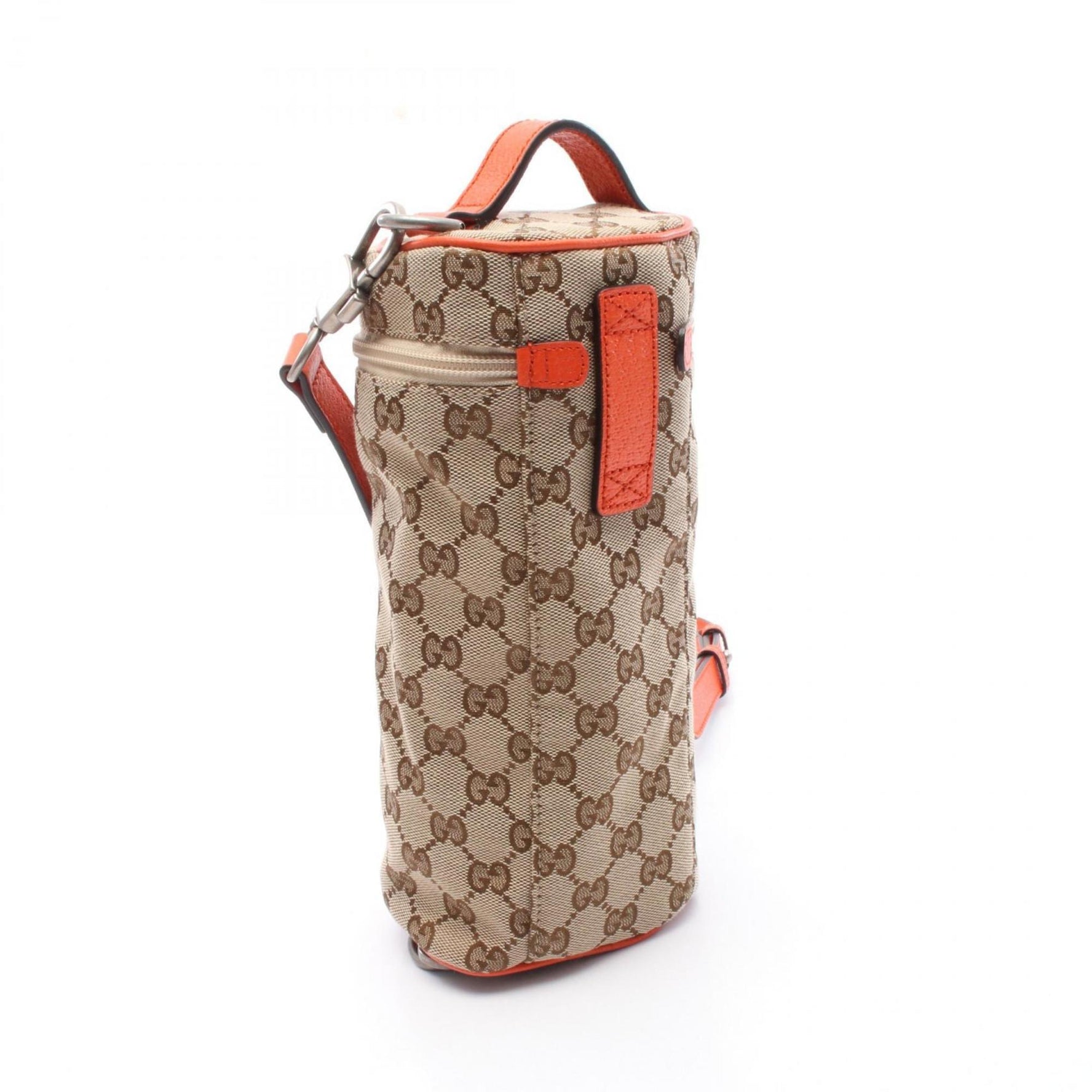 Gucci x The North Face GG Canvas Handbag, and Leather, Beige, Brown, Orange
