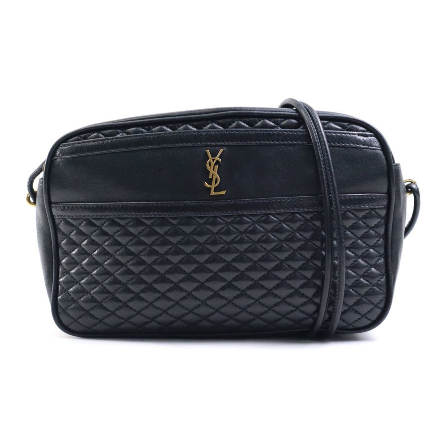 Saint Laurent SAINT LAURENT Crossbody Shoulder Bag Leather Black Women's
