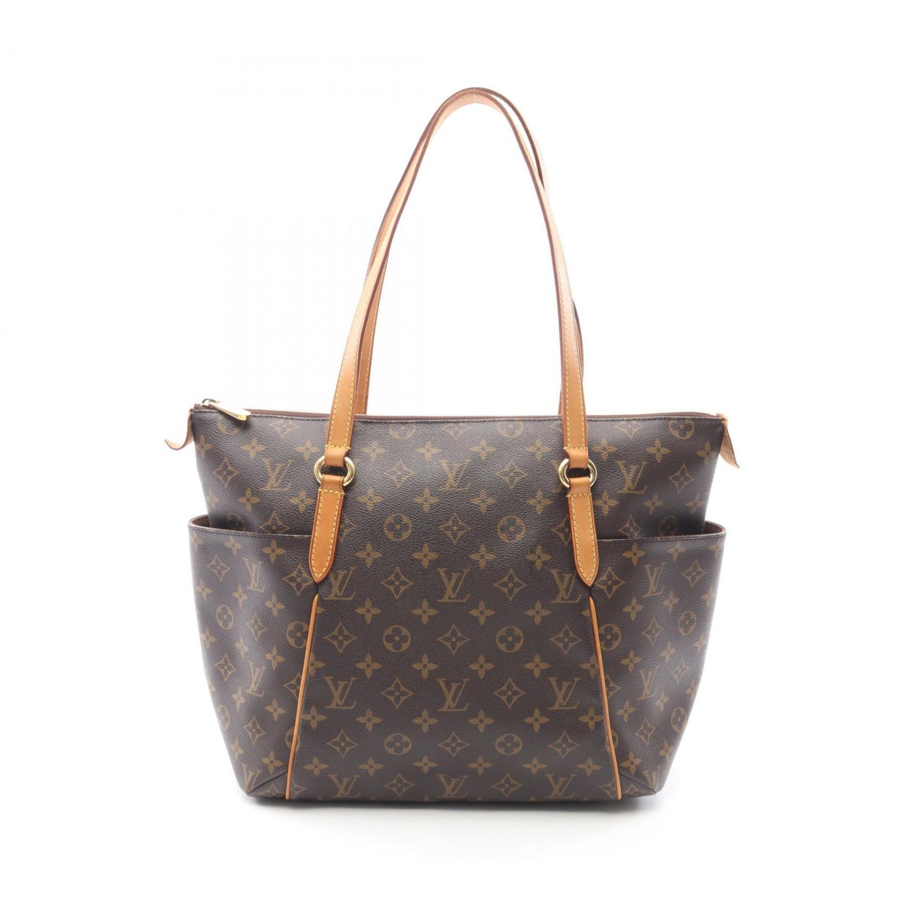 Louis Vuitton Totally MM Tote Bag Coated Canvas Leather Monogram Brown