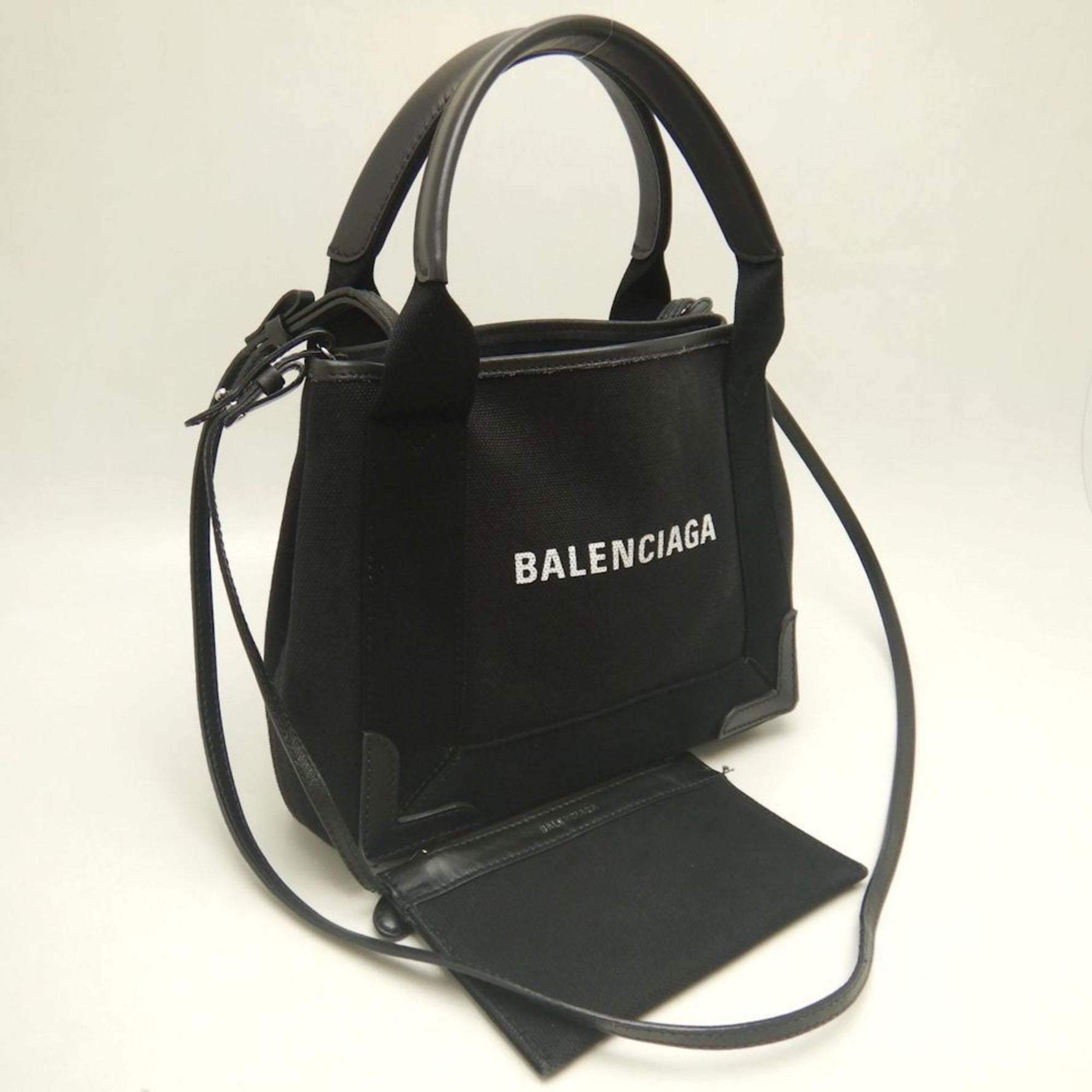 BALENCIAGA Cabas XS Tote Bag in Canvas and Leather